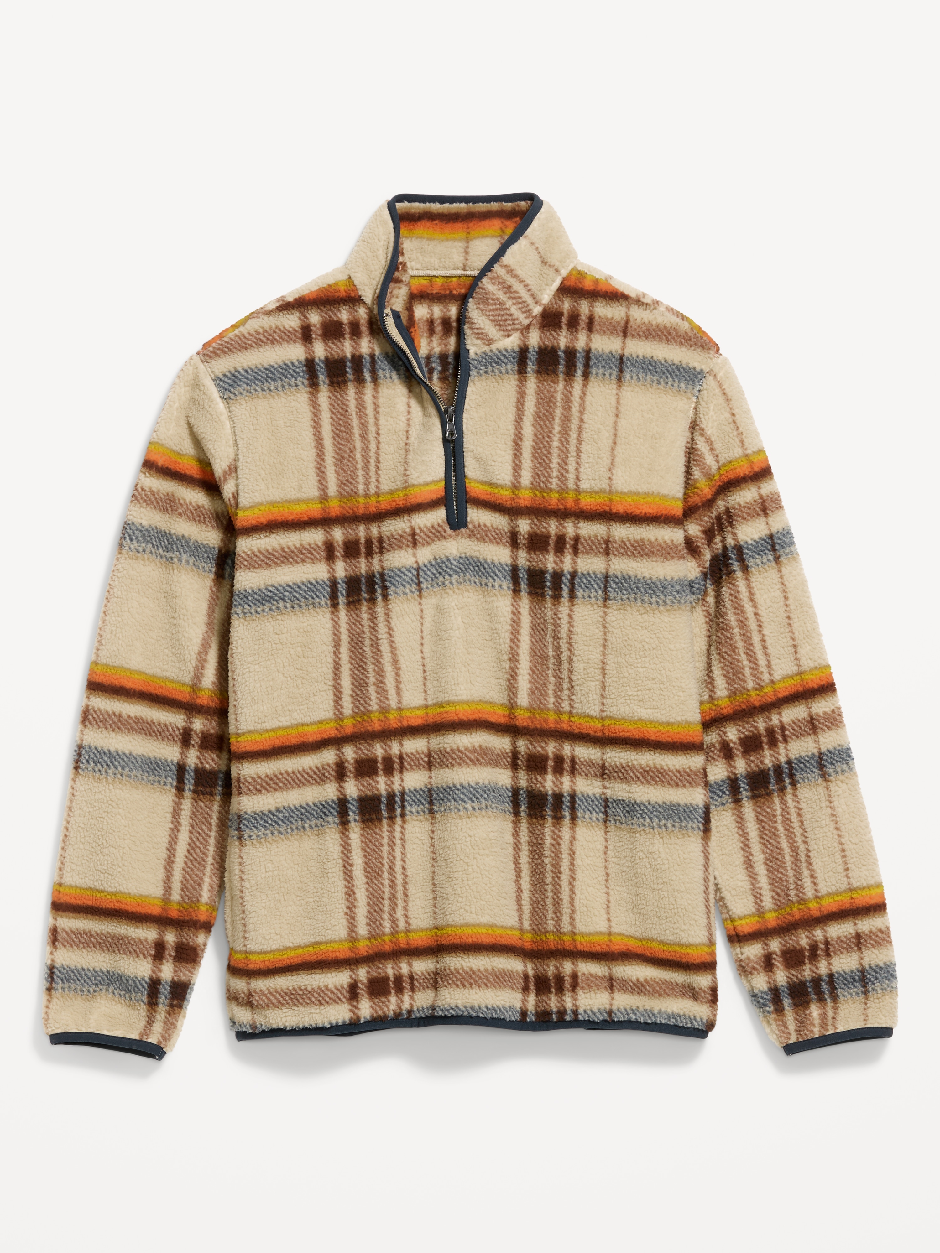 Sherpa Quarter Zip - White Plaid - 4
