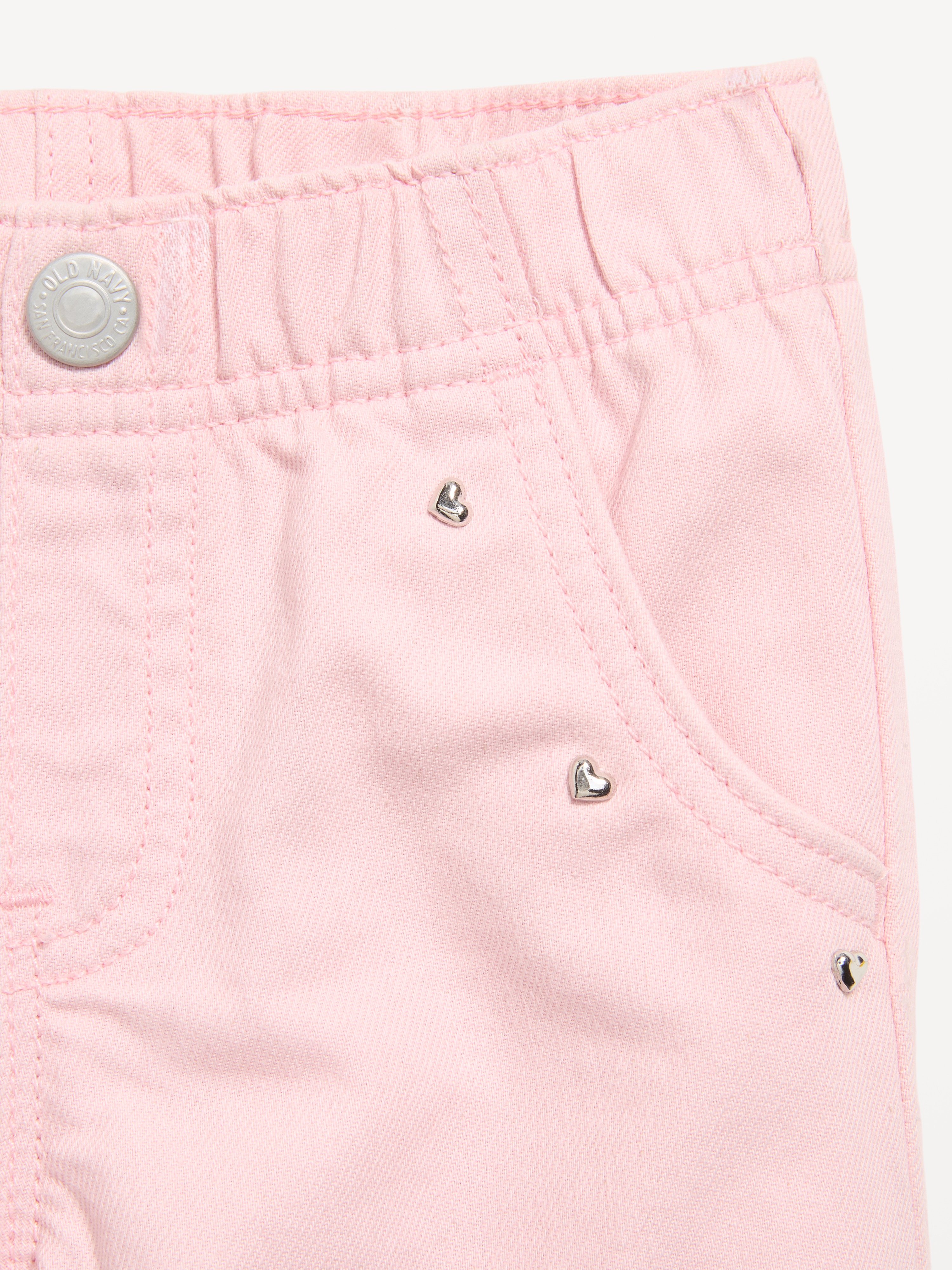 Pull-On Baggy Barrel-Leg Jeans for Toddler Girls - Blush On You - 2