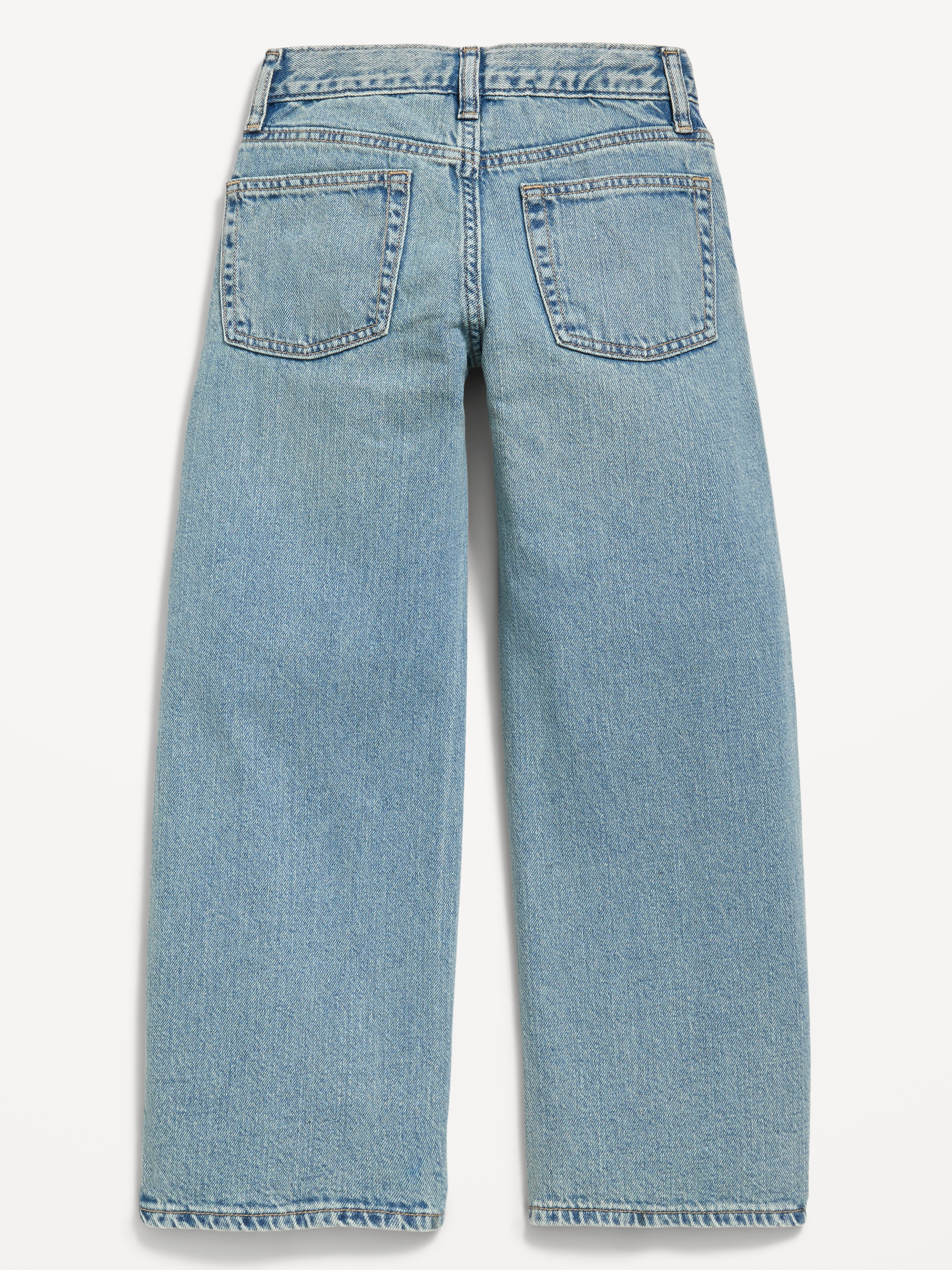 Low-Rise Baggy Wide-Leg Jeans for Girls - Light Wash - 3