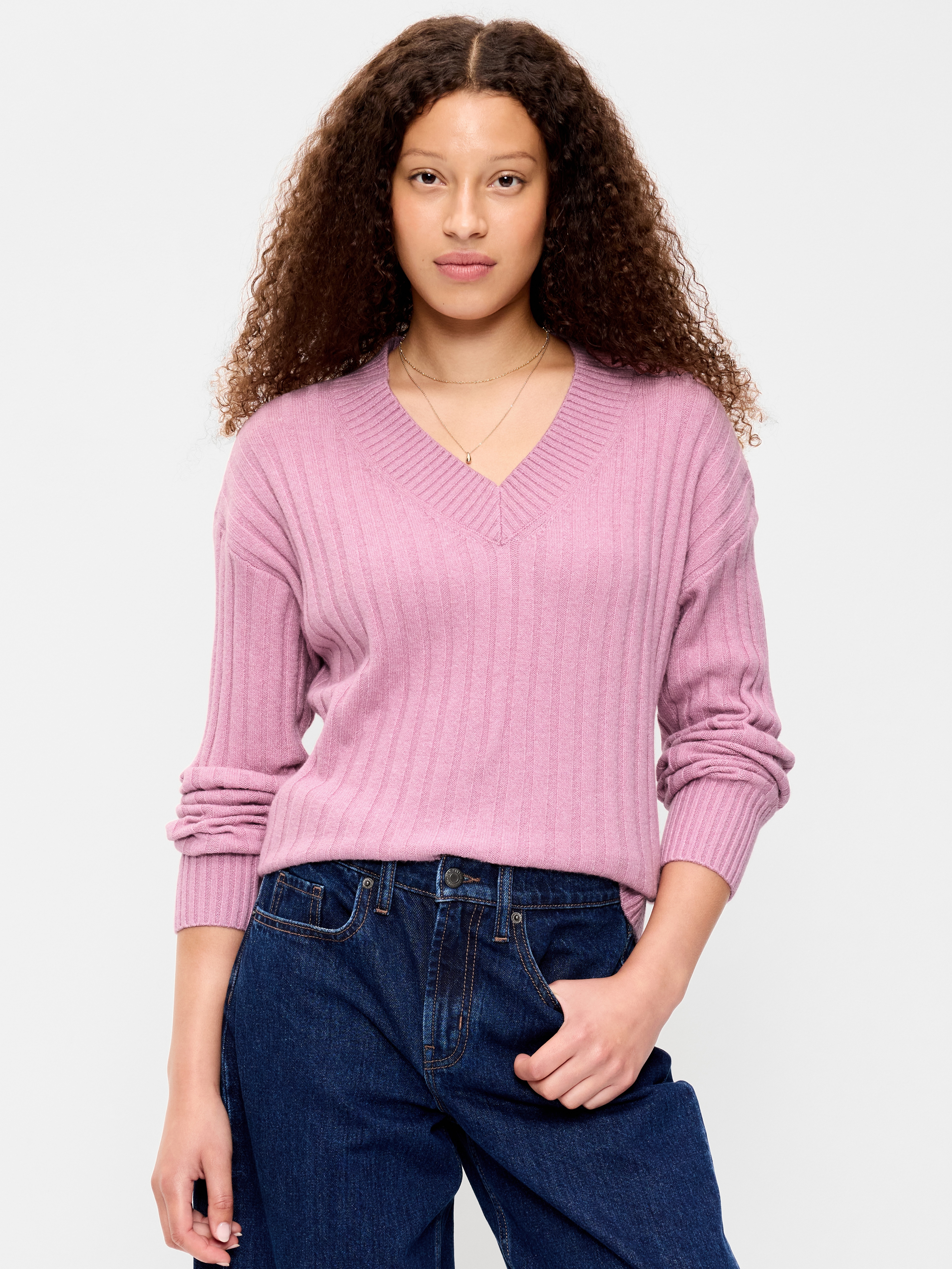 SoSoft V-Neck Sweater - Rose Dawn - 1
