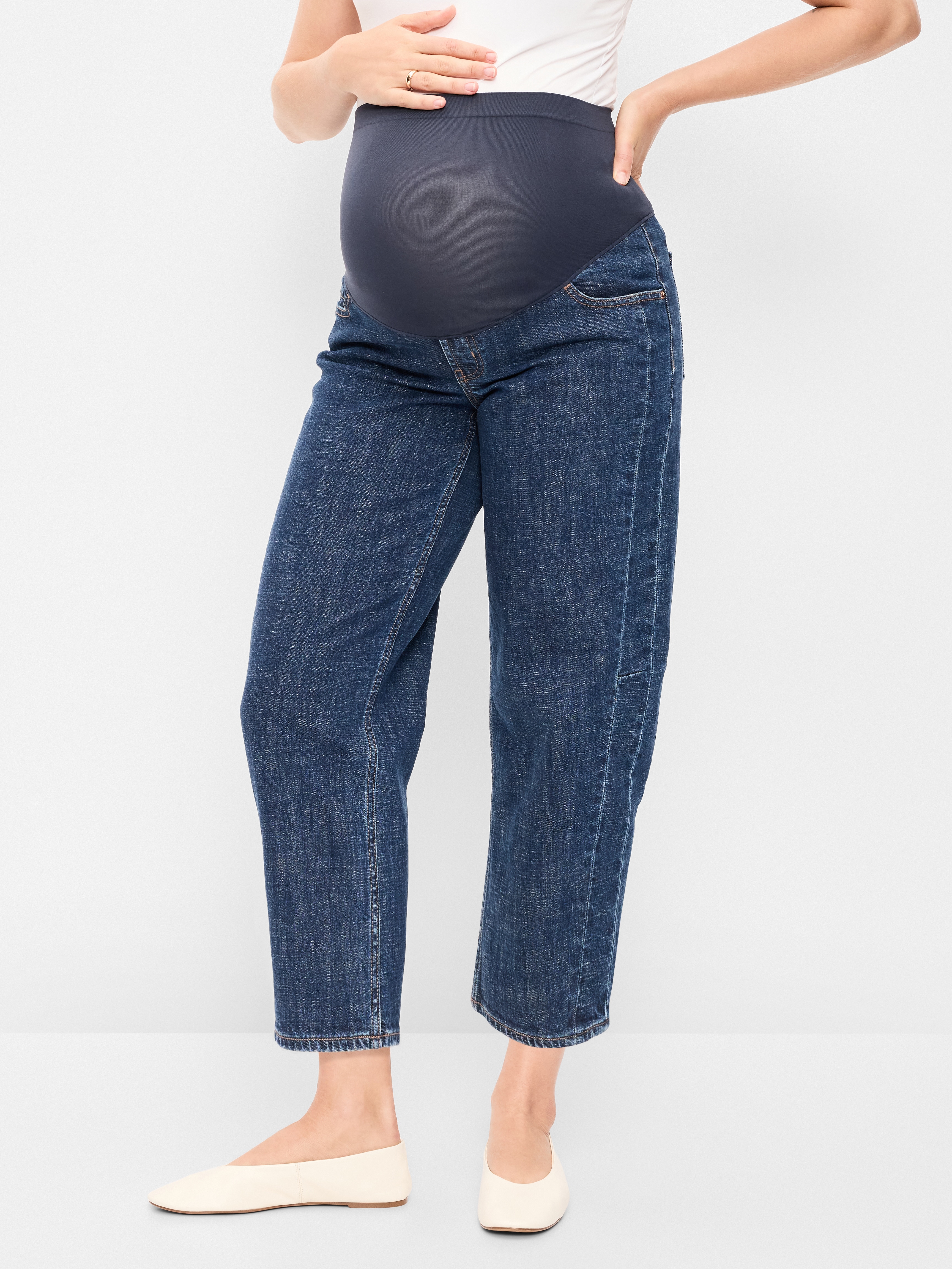 Maternity Full Panel Barrel Ankle Jeans - Evie - 2