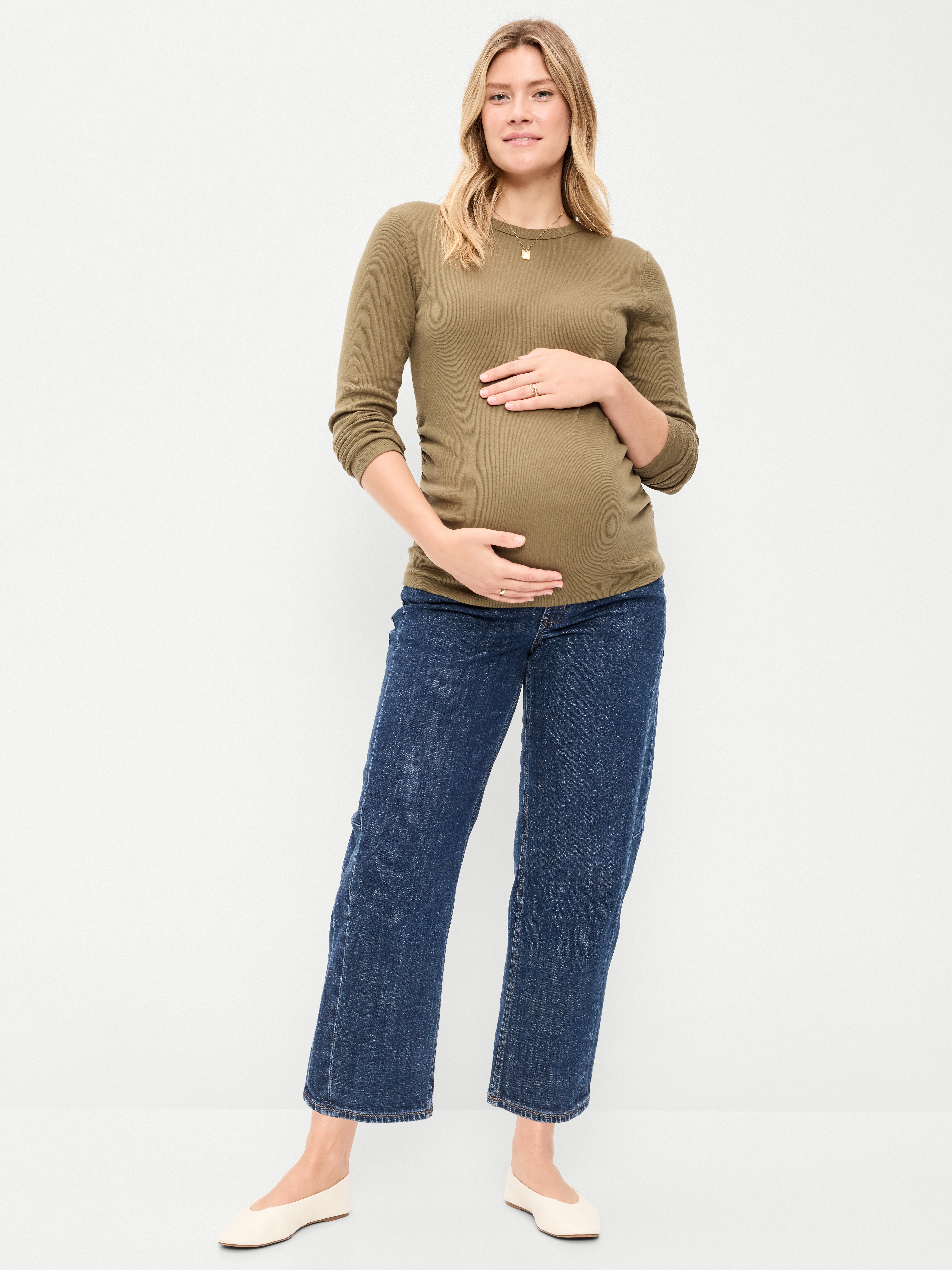 Maternity Full Panel Barrel Ankle Jeans - Evie - 1