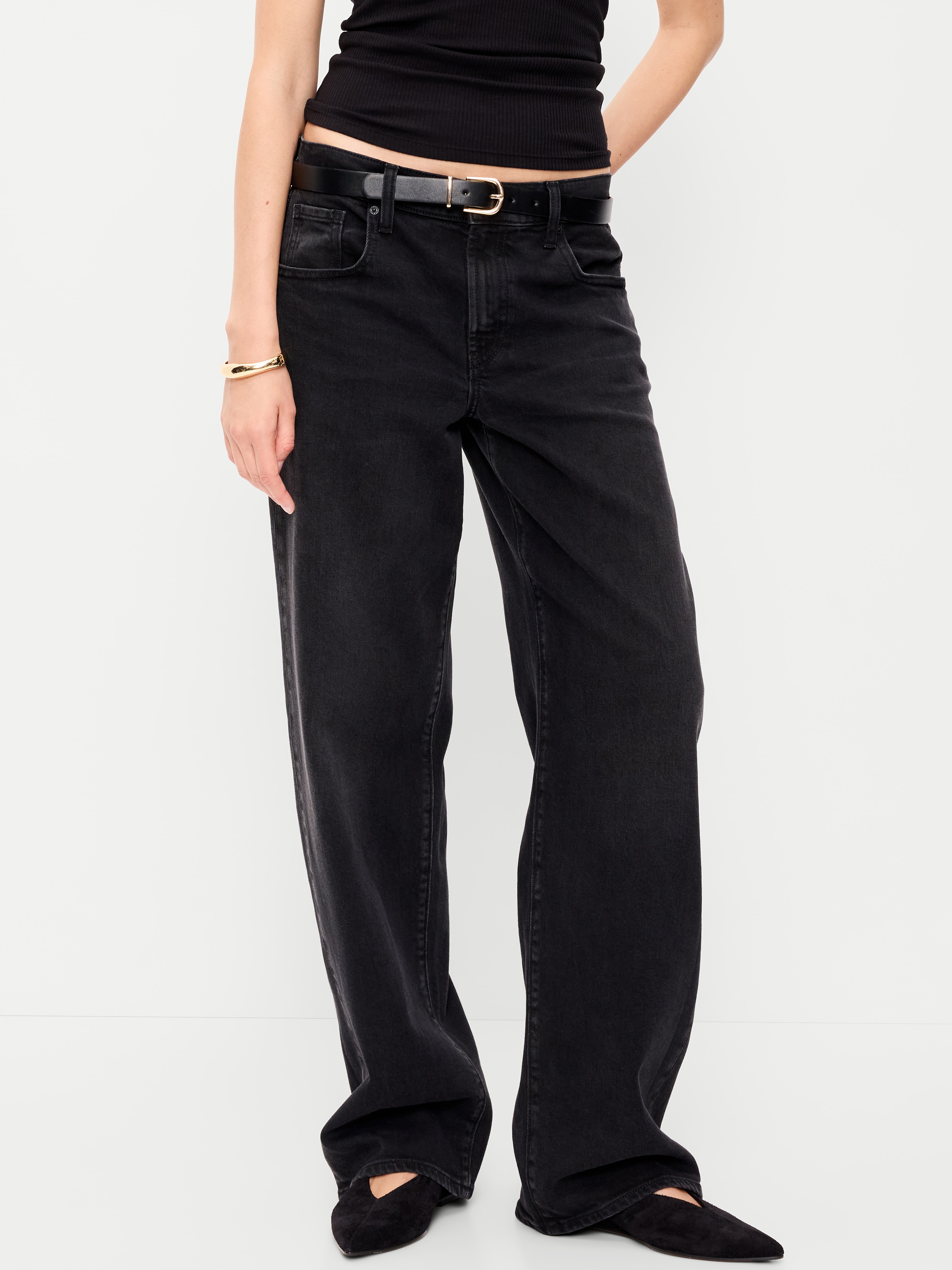 Low-Rise Loose Jeans - Autumn Night - 2