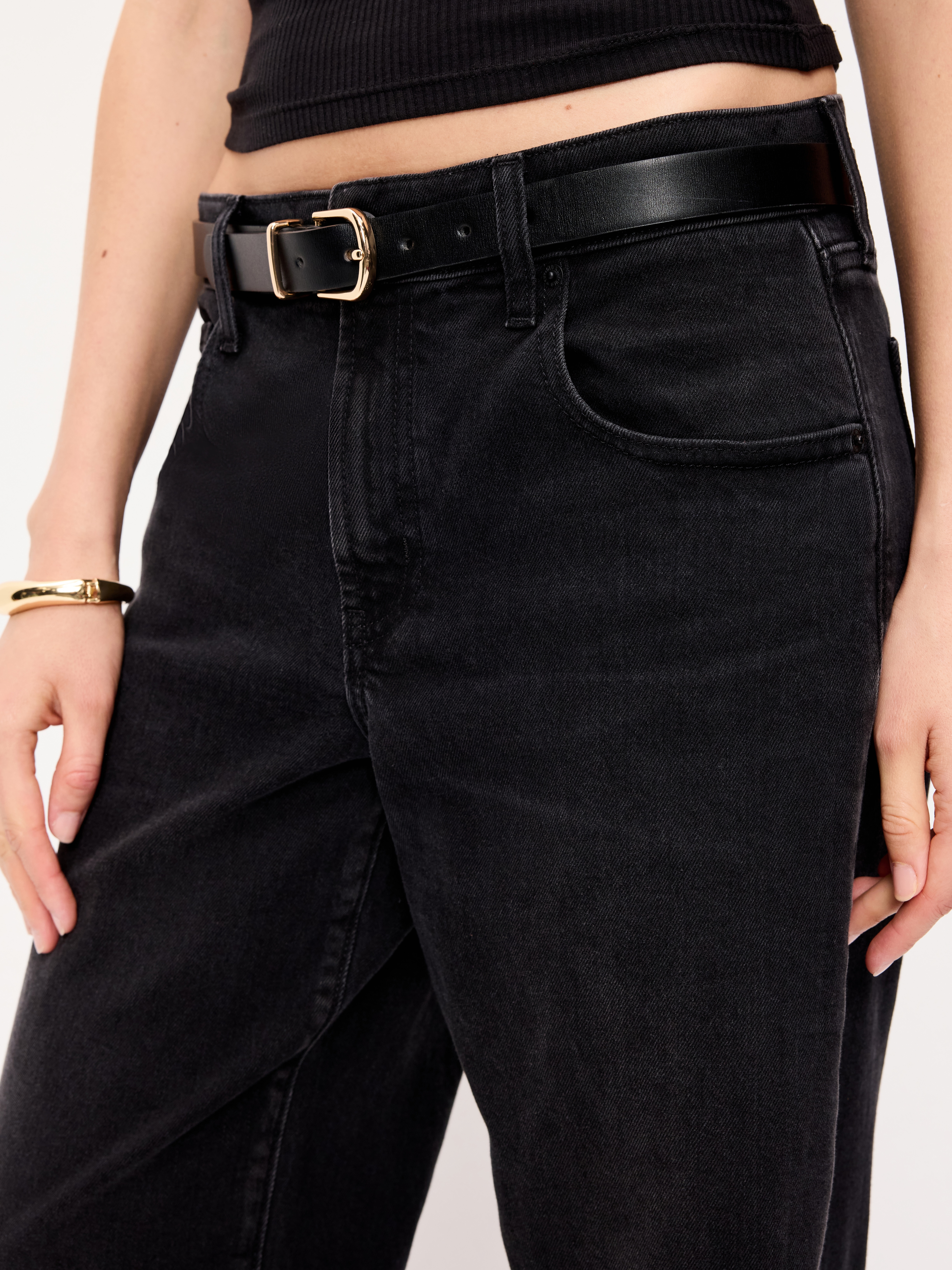 Low-Rise Loose Jeans - Autumn Night - 4