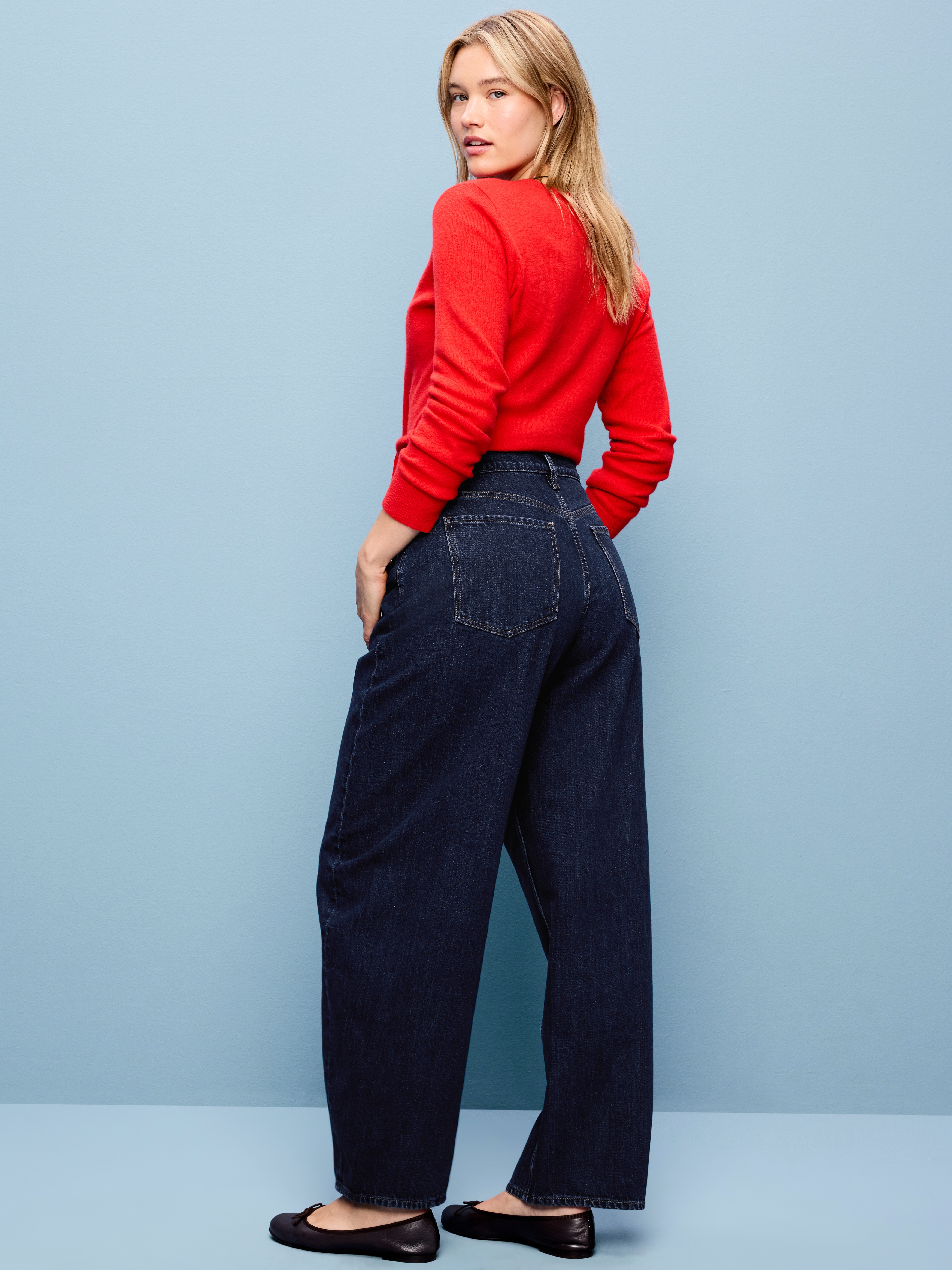 Mid-Rise Arc Barrel Jeans - Rinse - 6