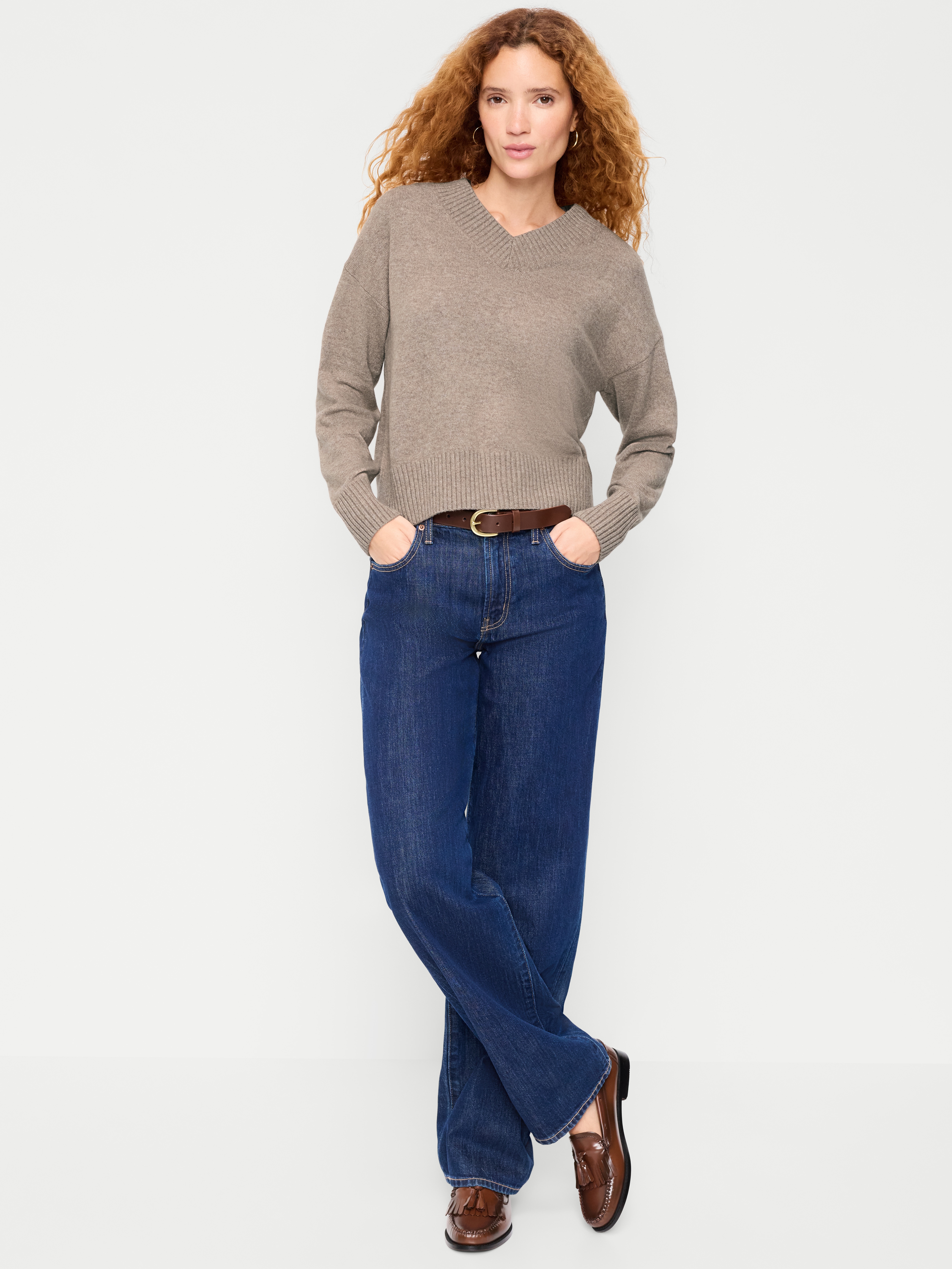 SoSoft V-Neck Sweater - Mushroom - 3