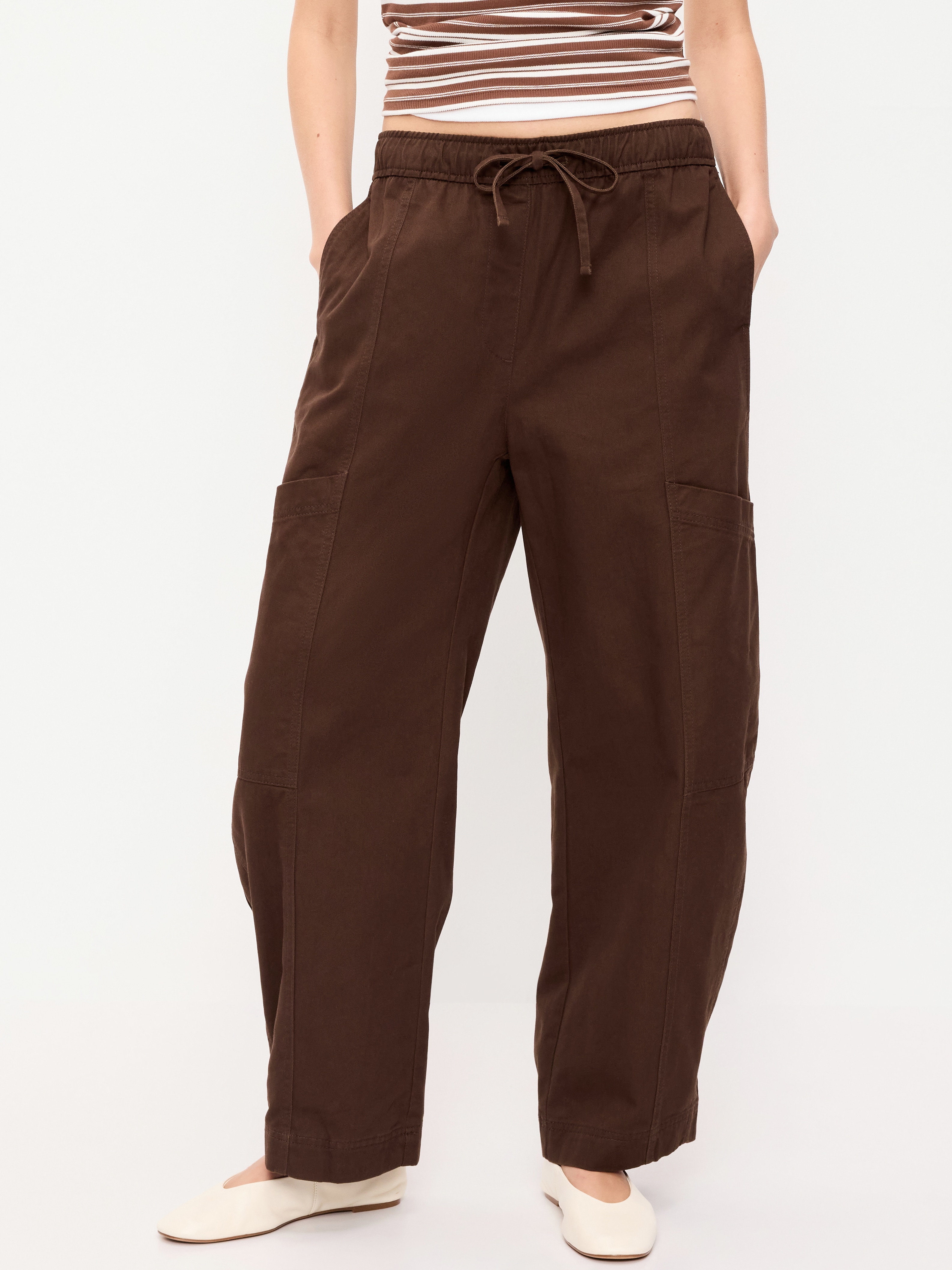 Mid-Rise Barrel-Leg Utility Pants - Earthen - 2