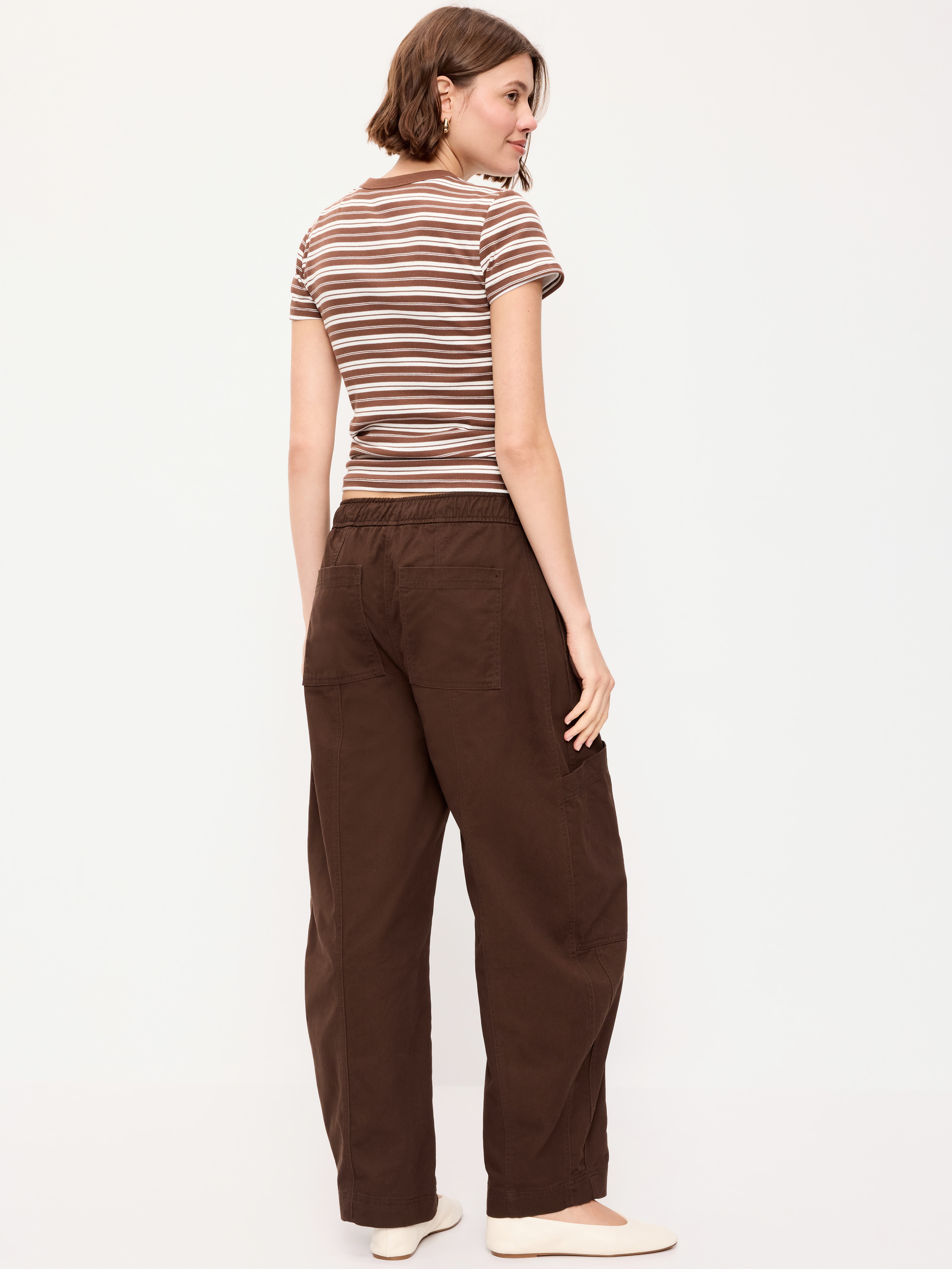 Mid-Rise Barrel-Leg Utility Pants - Earthen - 3