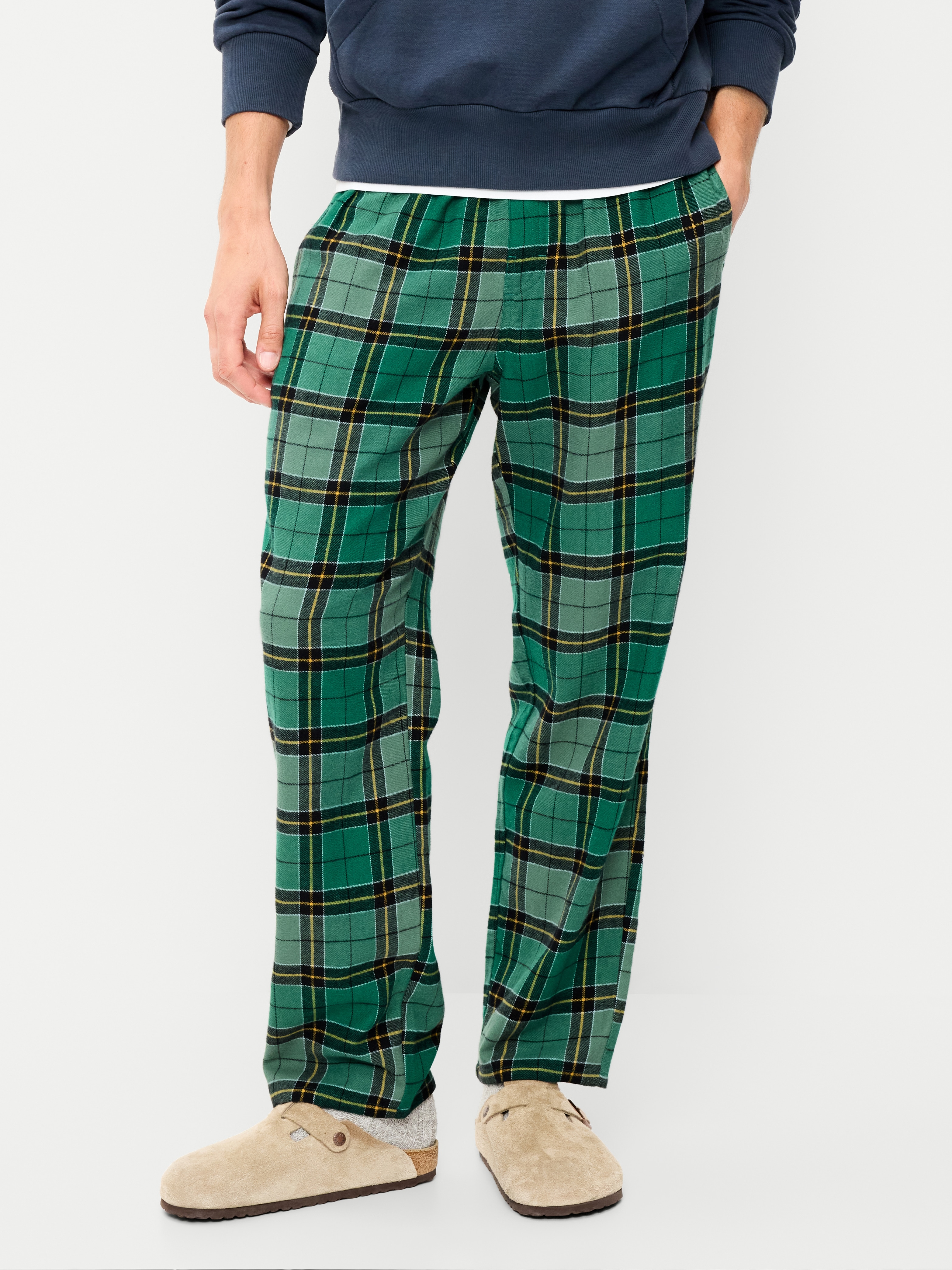 Flannel Pajama Pants - Green Plaid - 1