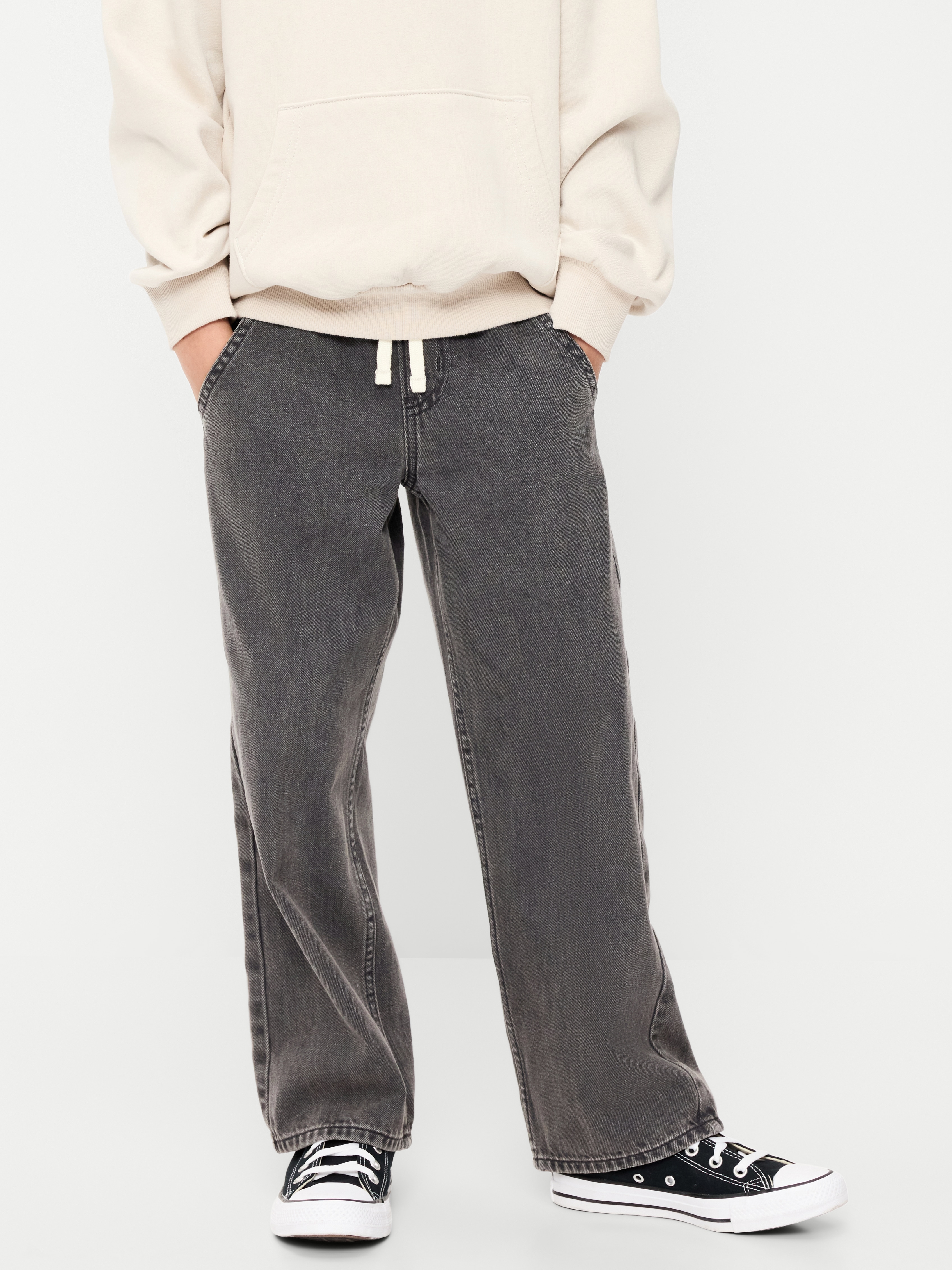 Wow Pull-On Baggy Jeans for Boys - Washed Black - 1
