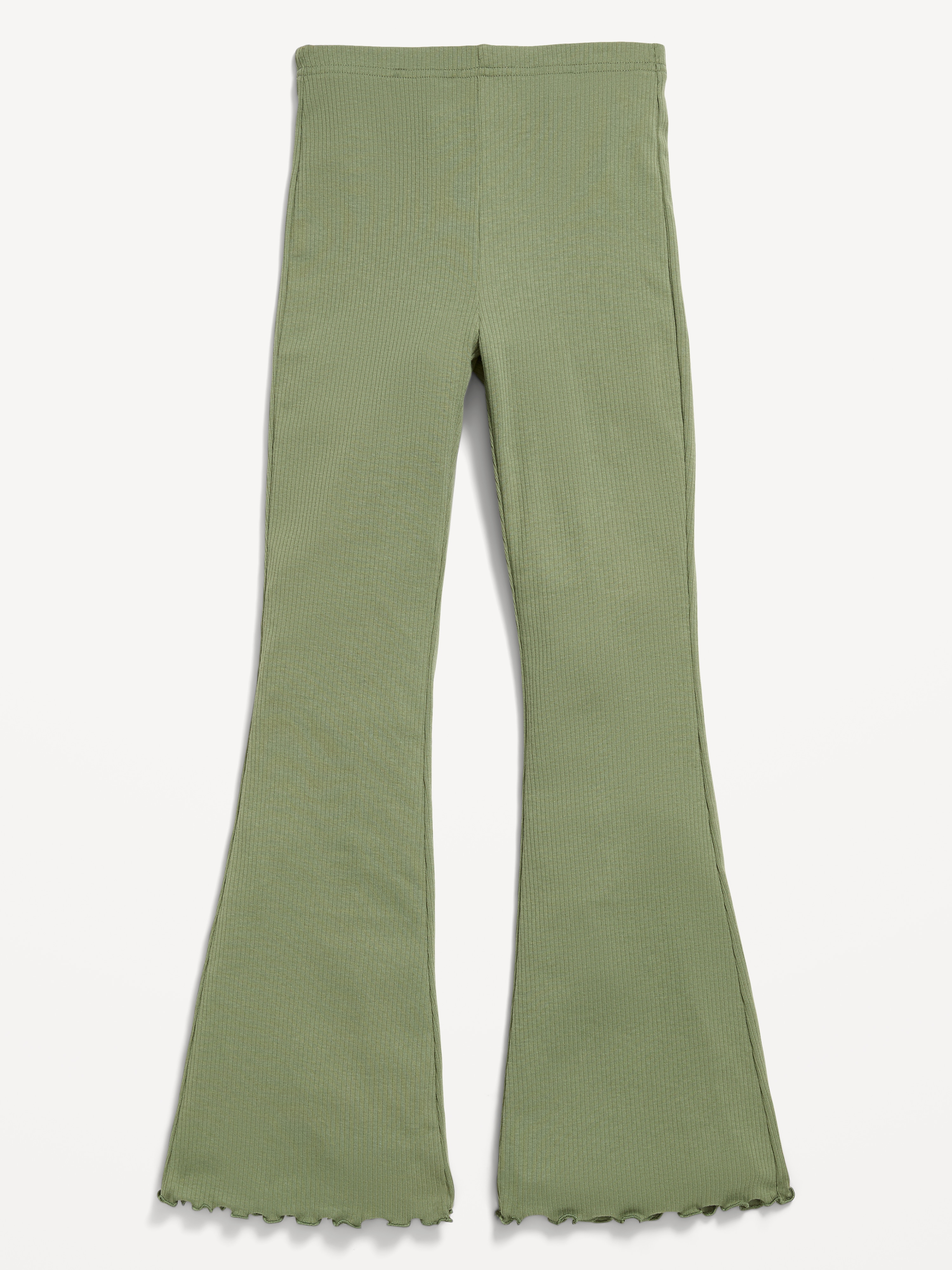 Full-Length Flared Leggings for Girls - Olive Through This - 1
