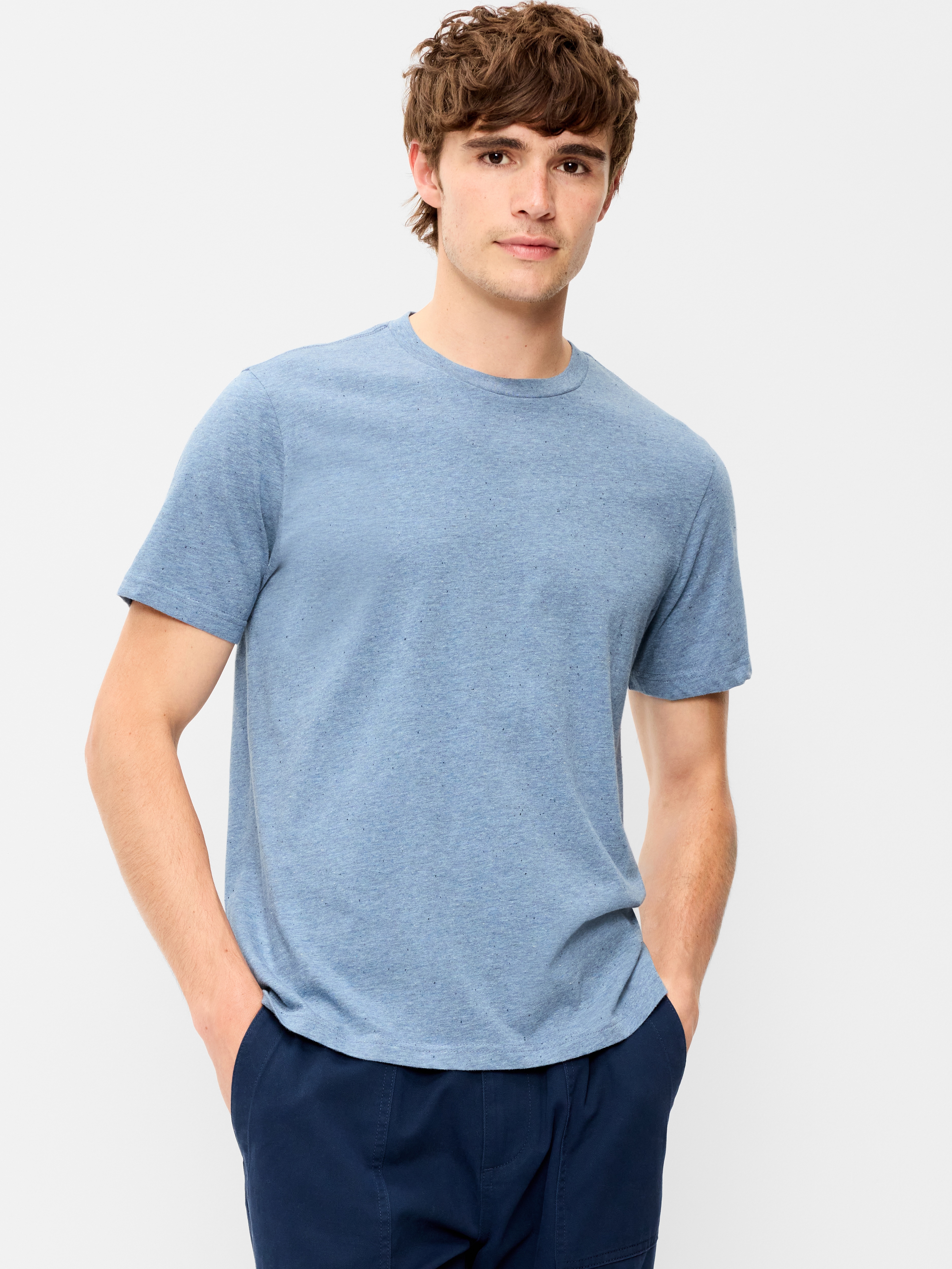 Soft-Washed Crew-Neck Short-Sleeve Tee - Neptune Blue - 1