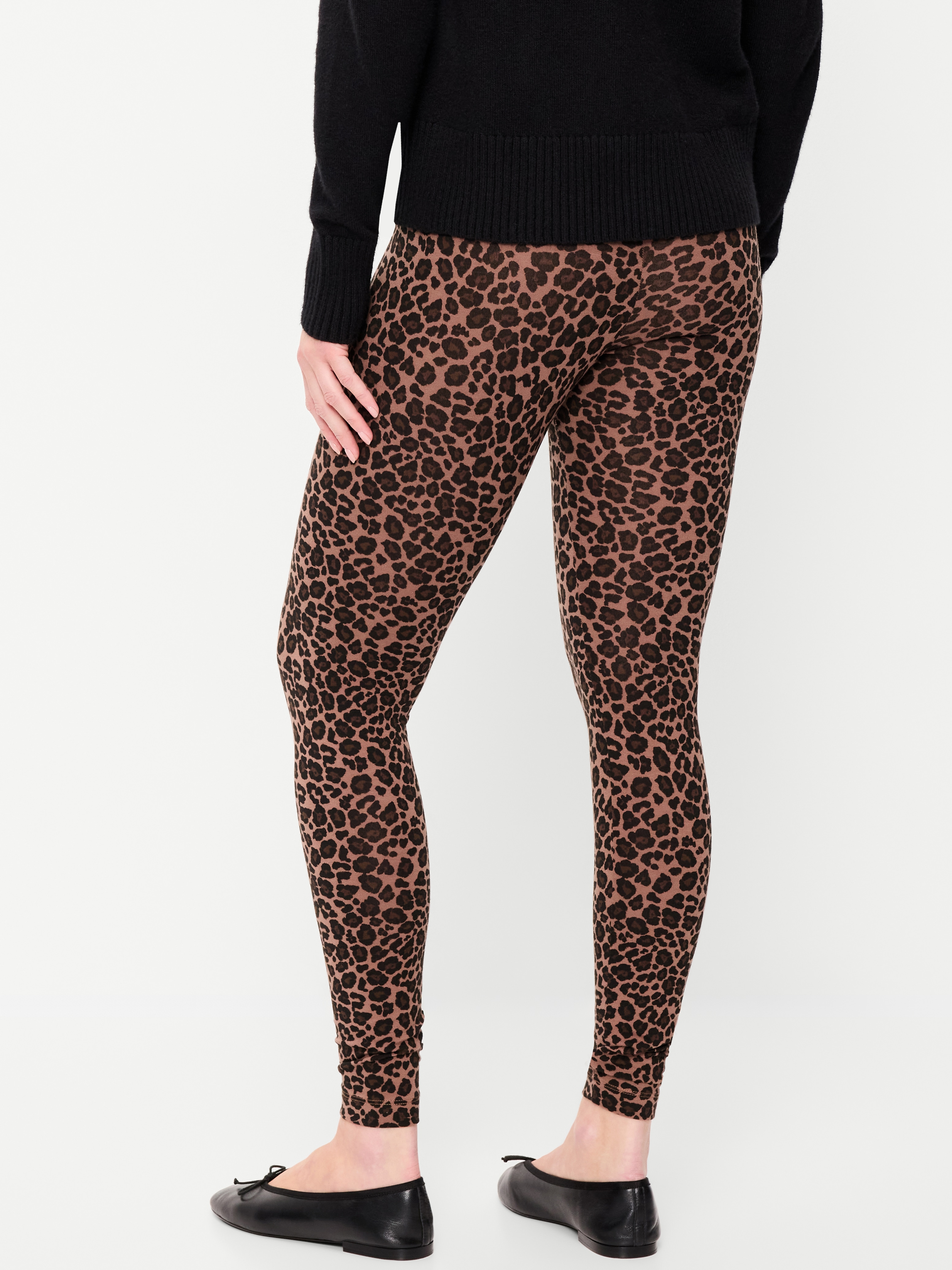High-Waisted Fashion Layering Leggings 3-Pack - Cheetah Brown - 3