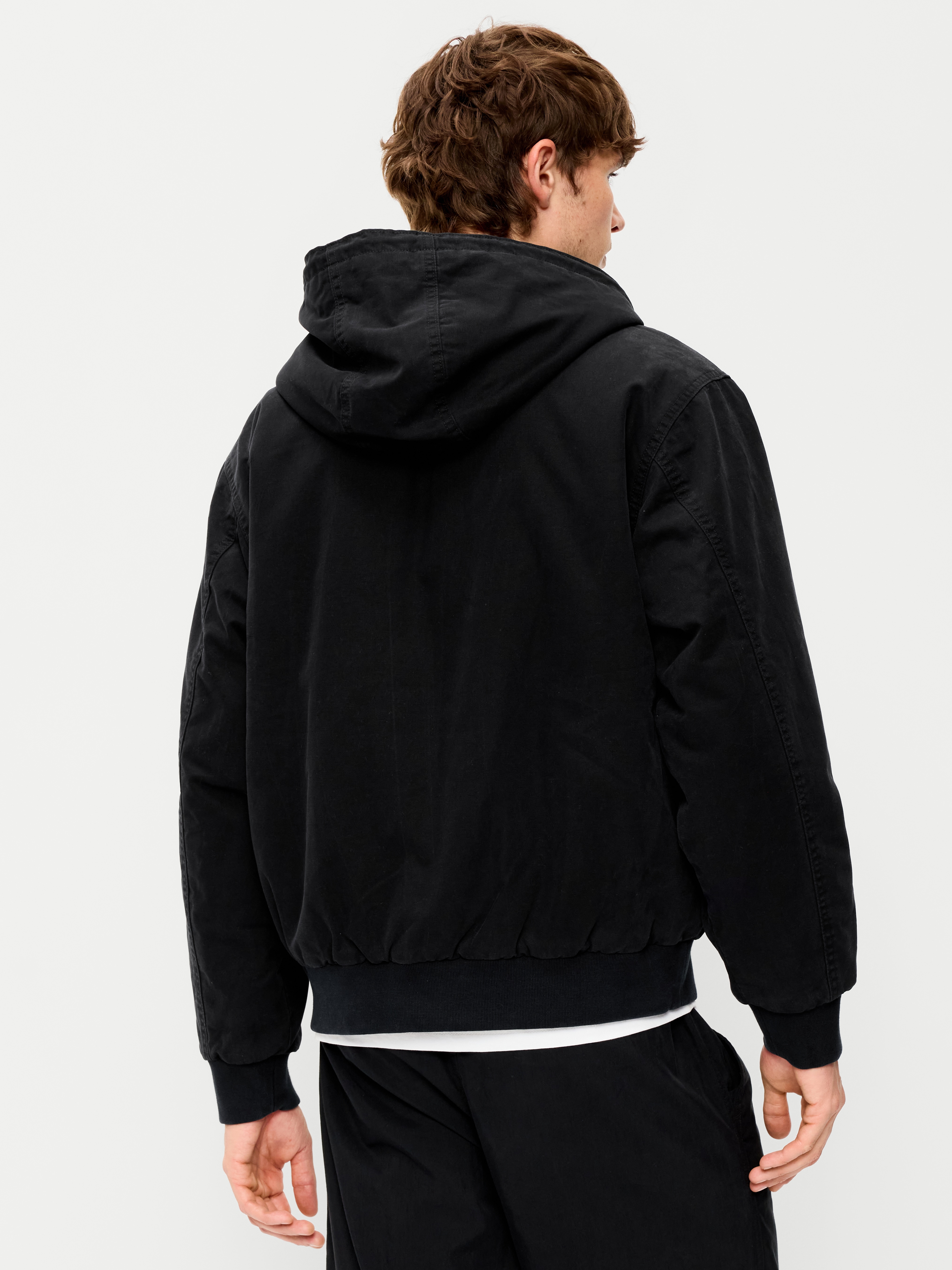 Oversized Zip Canvas Hoodie - Black Jack - 2