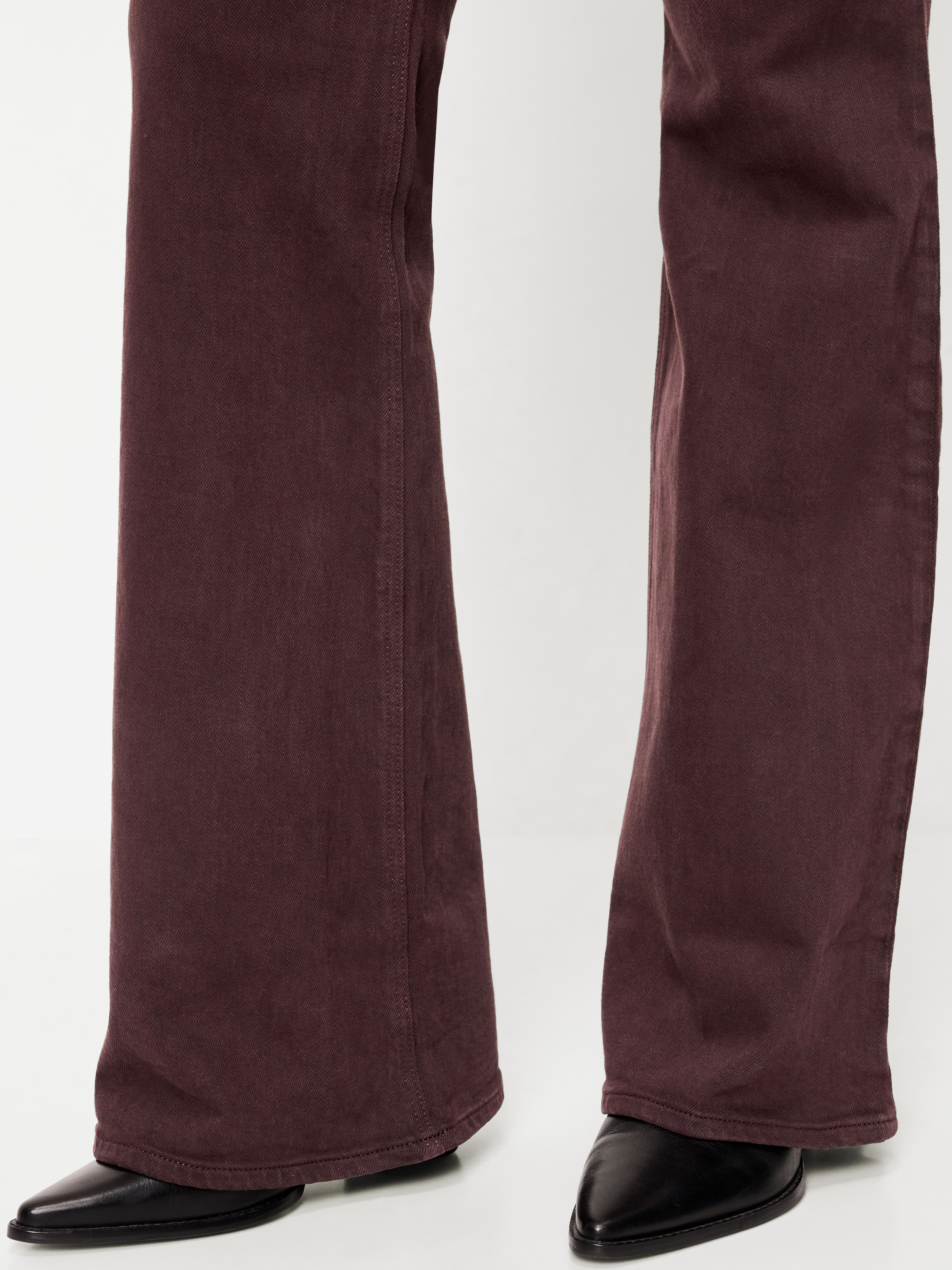High-Waisted Flare Jeans - Plum Wine - 4