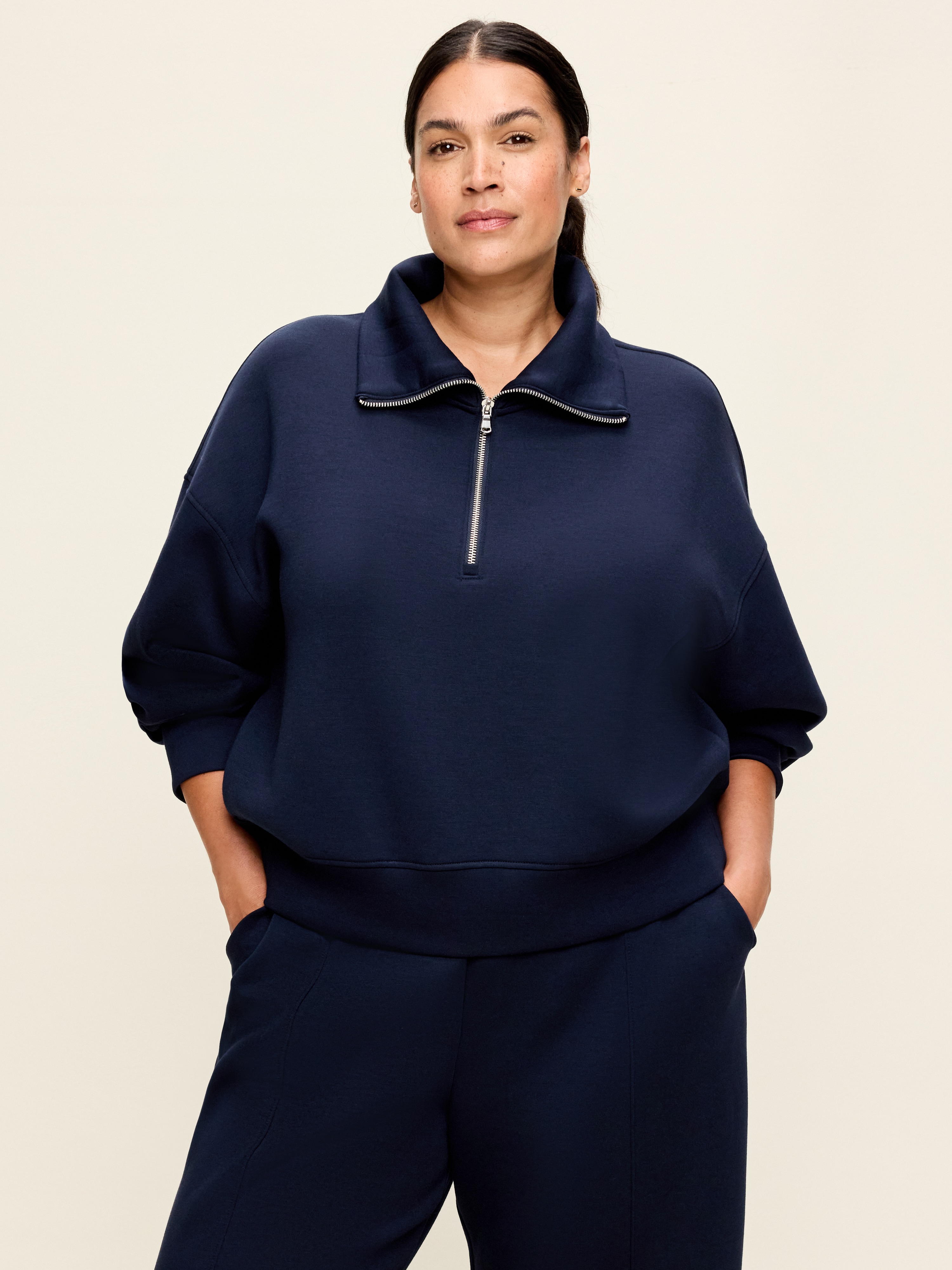 Bounce Fleece Half-Zip Pullover Sweatshirt - In the Navy - 7