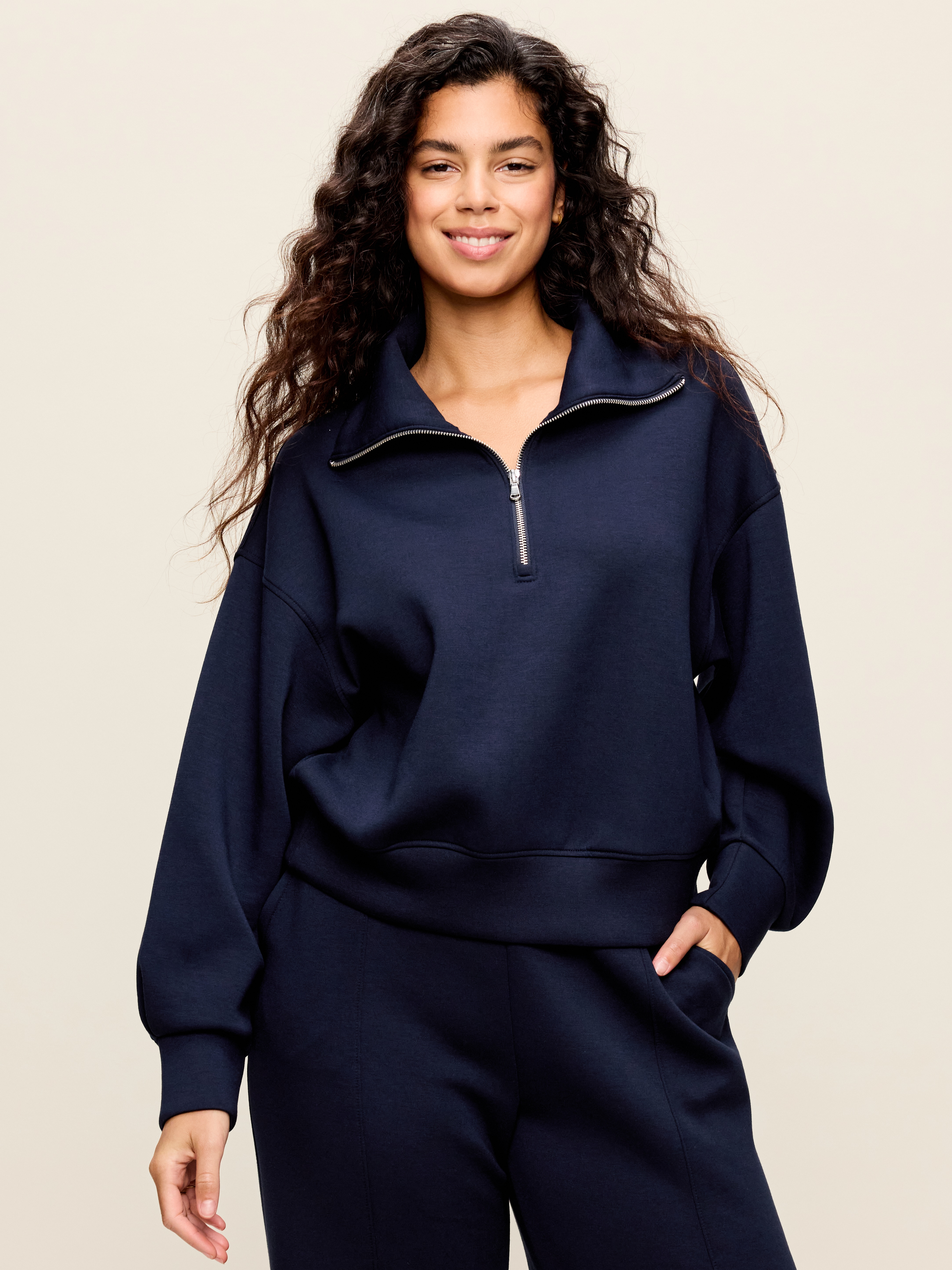 Bounce Fleece Half-Zip Pullover Sweatshirt - In the Navy - 5