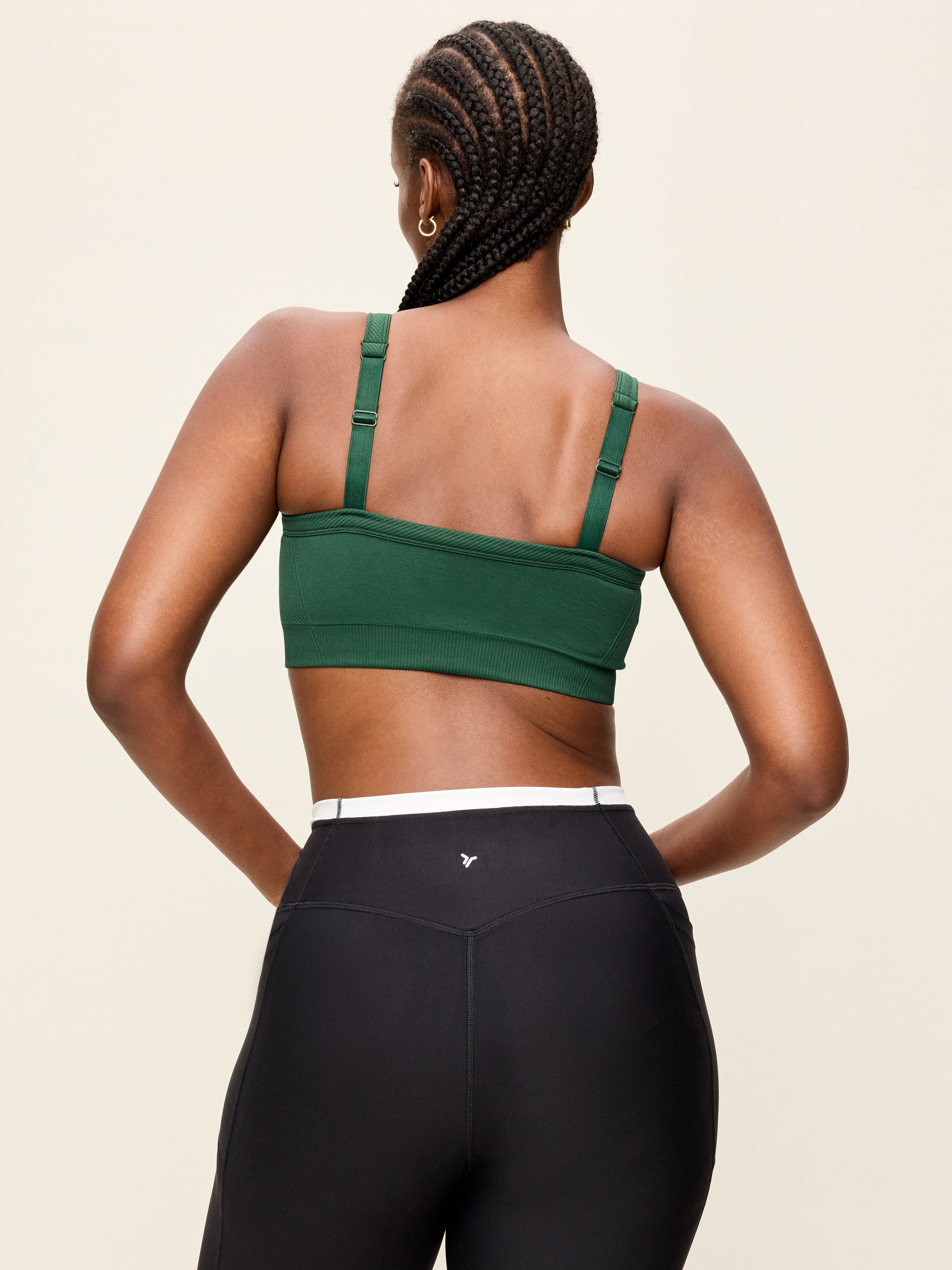 Light Support Fluid Seamless Ribbed Sports Bra - Field Of Greens - 4