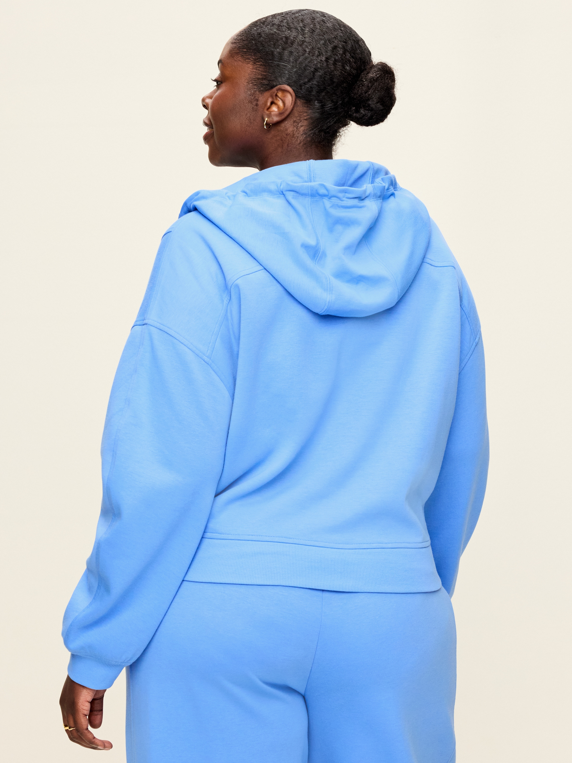 Dynamic Fleece Half-Zip Hoodie Sweatshirt - Light Blue - 8