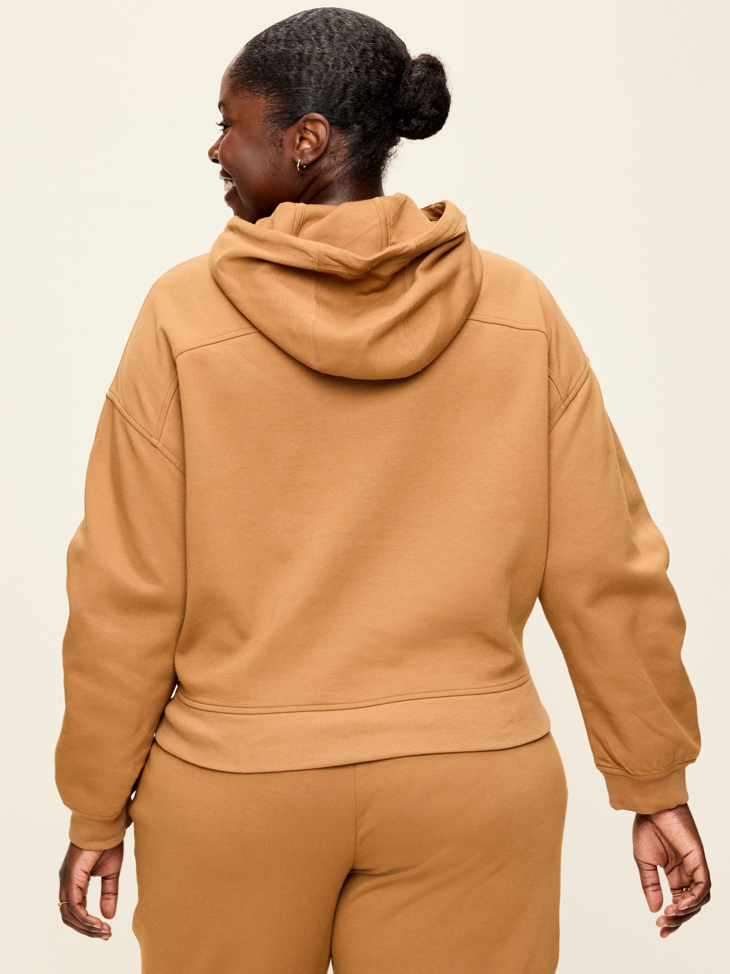 Dynamic Fleece Half-Zip Hoodie Sweatshirt - SYCAMORE BARK - 8