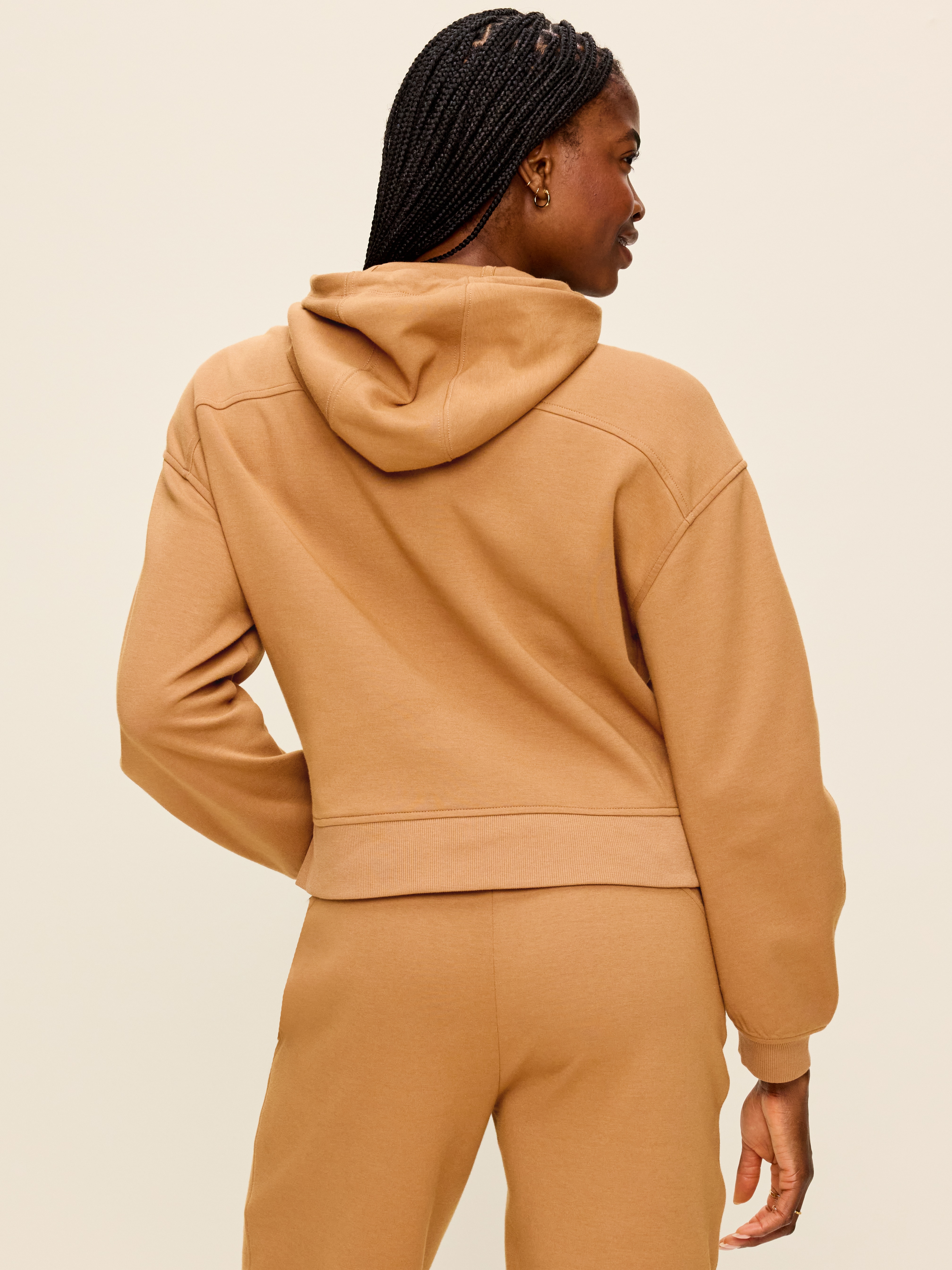 Dynamic Fleece Half-Zip Hoodie Sweatshirt - SYCAMORE BARK - 2