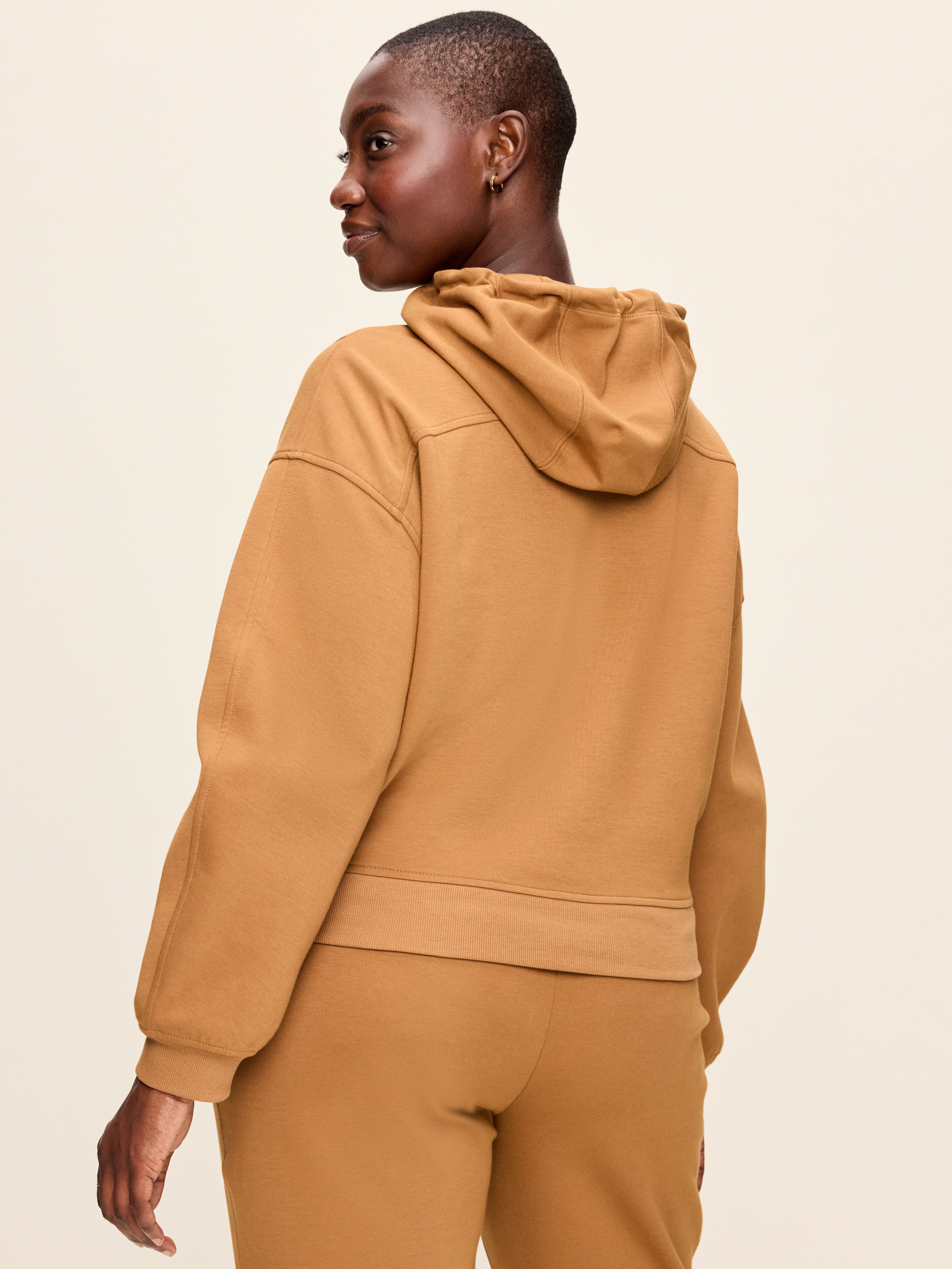 Dynamic Fleece Half-Zip Hoodie Sweatshirt - SYCAMORE BARK - 5