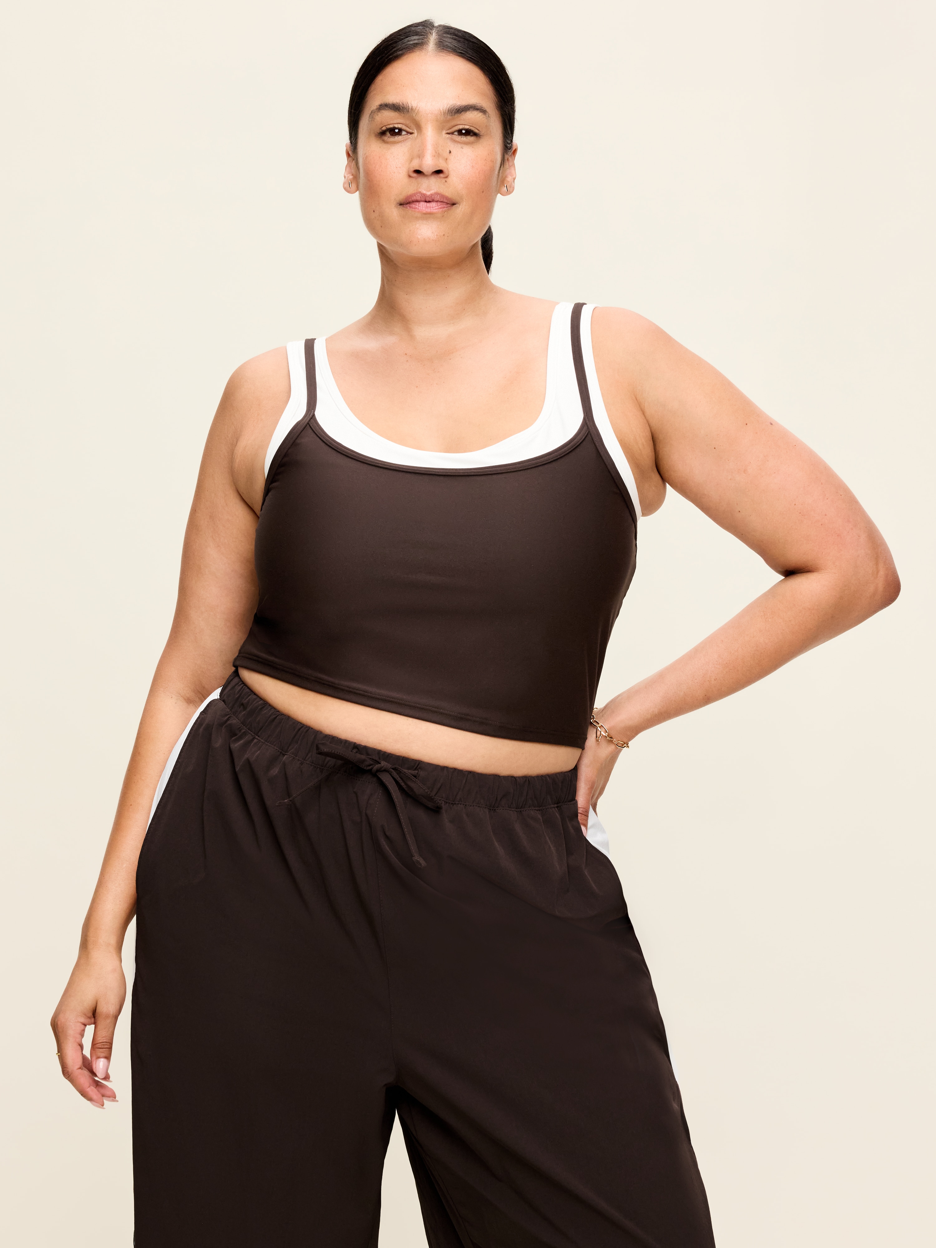 PowerSoft Layered Longline Bra - Black Coffee - 7