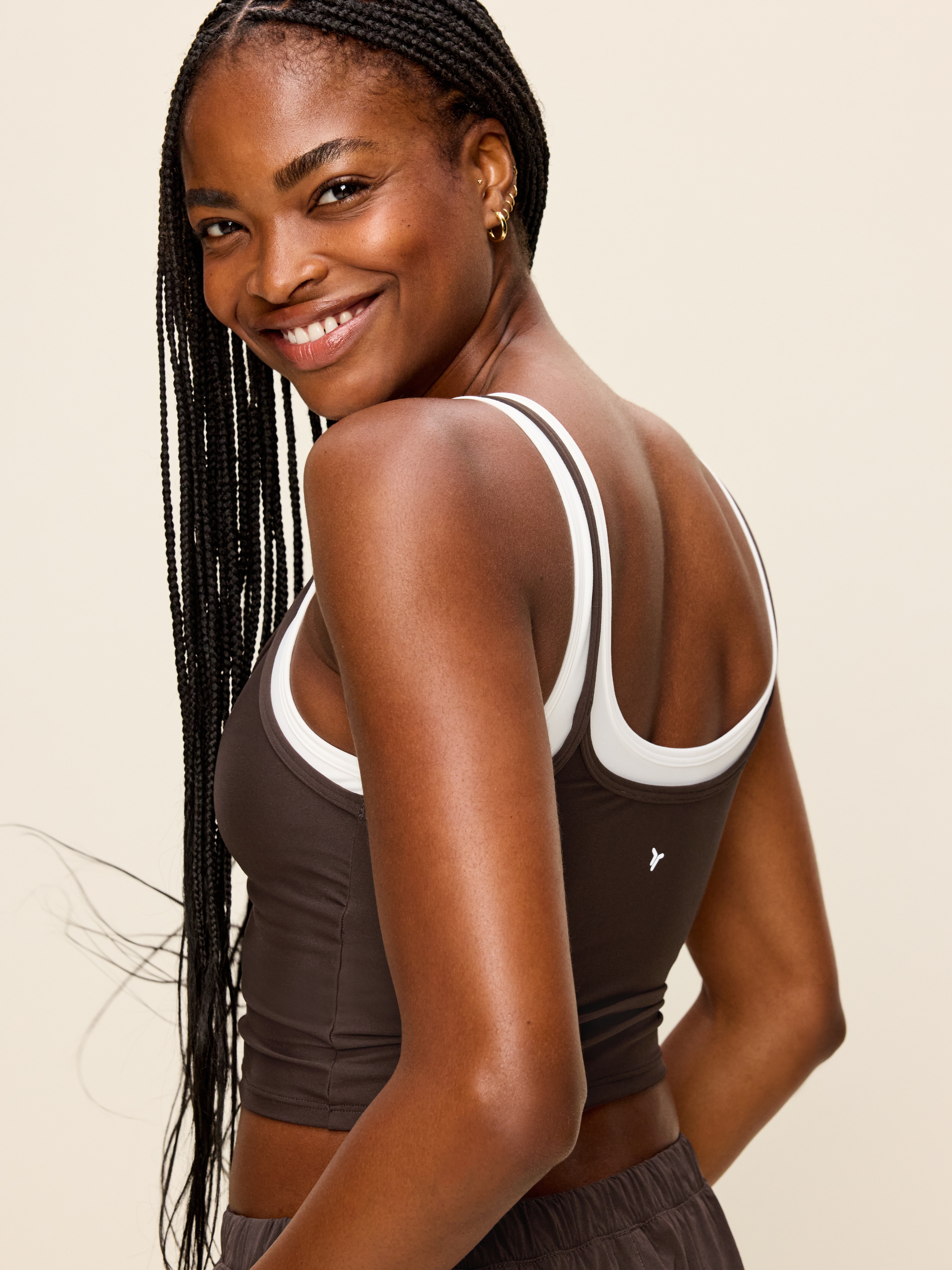 PowerSoft Layered Longline Bra - Black Coffee - 9