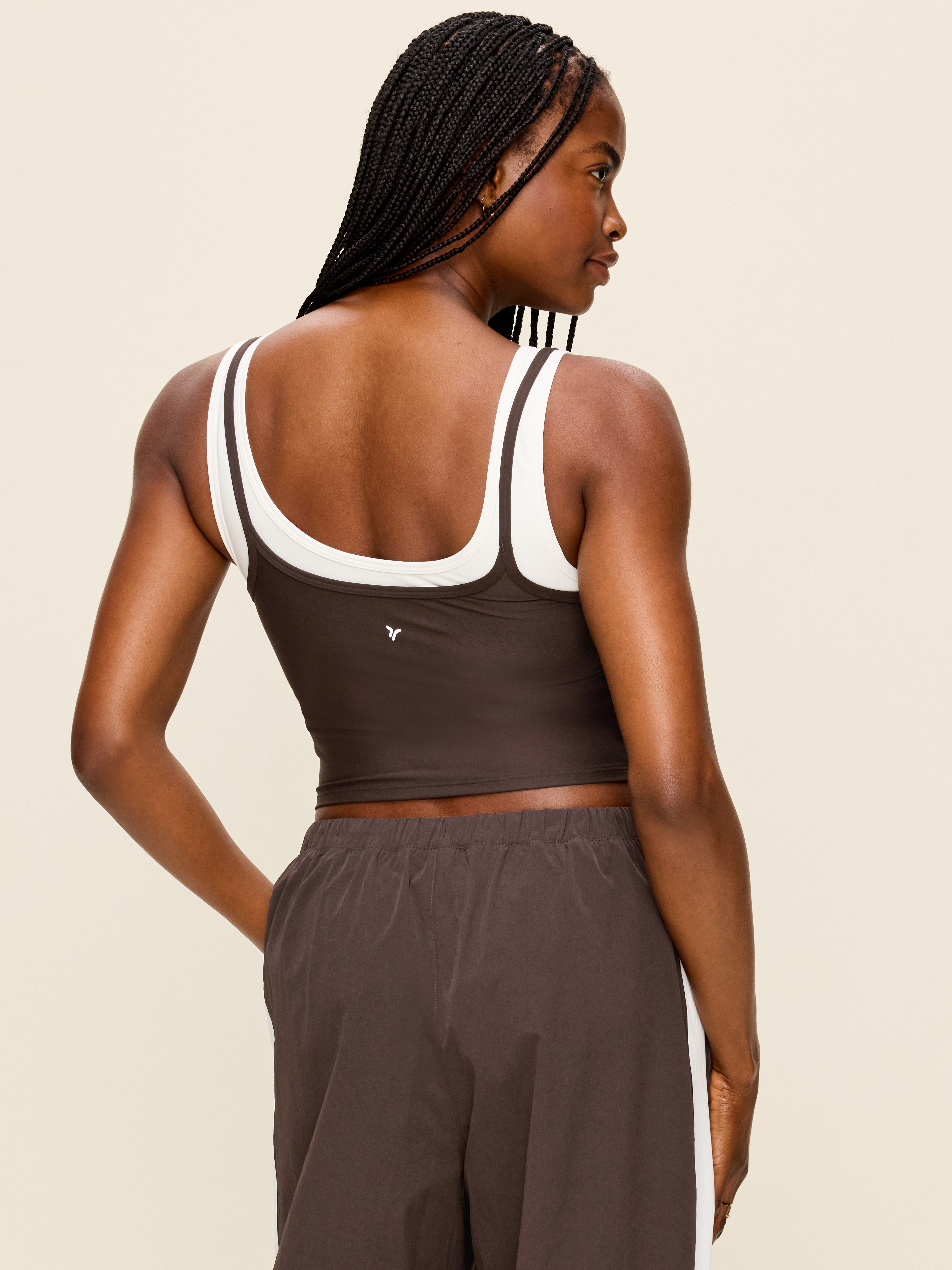 PowerSoft Layered Longline Bra - Black Coffee - 2