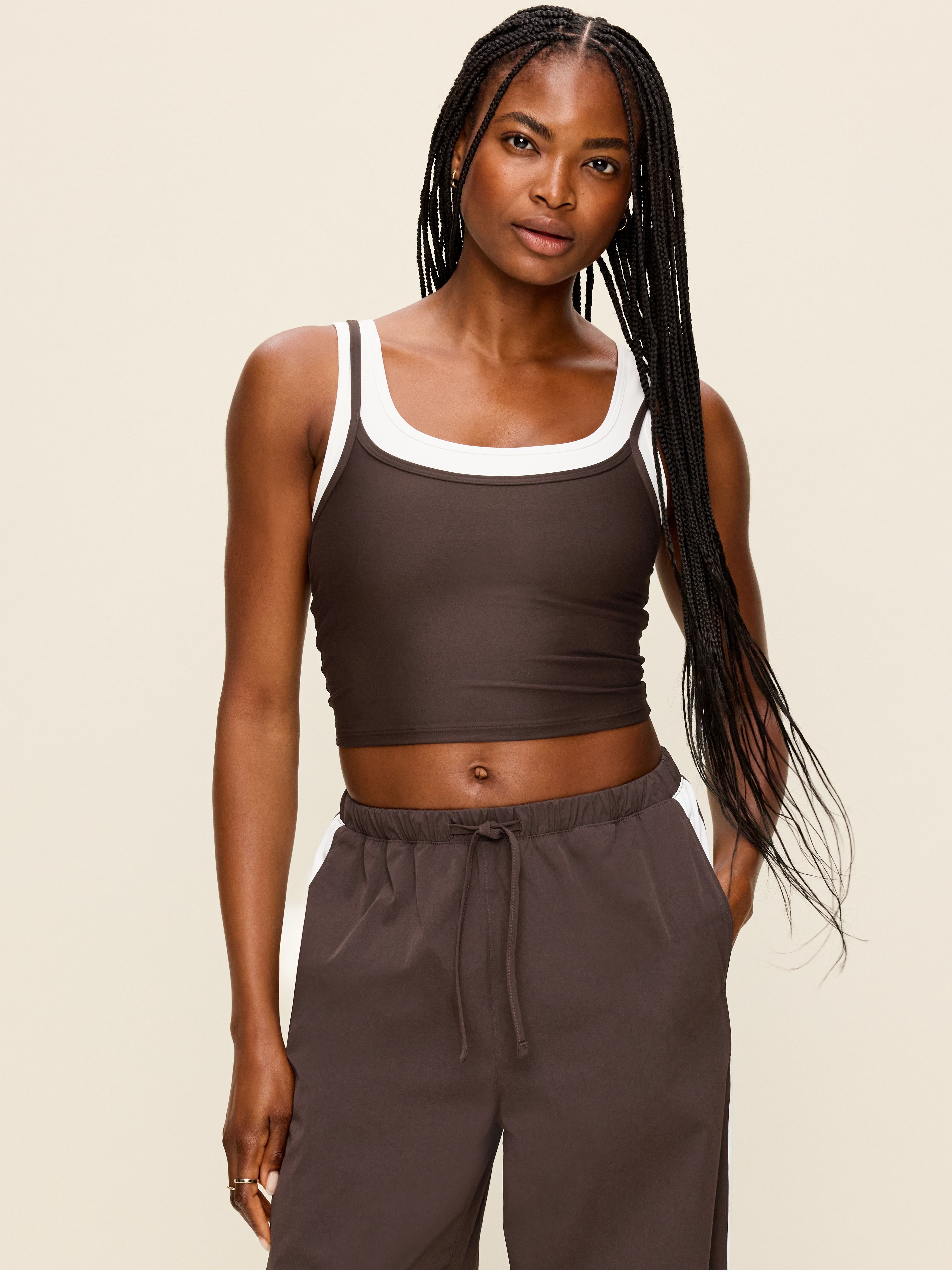 PowerSoft Layered Longline Bra - Black Coffee - 1