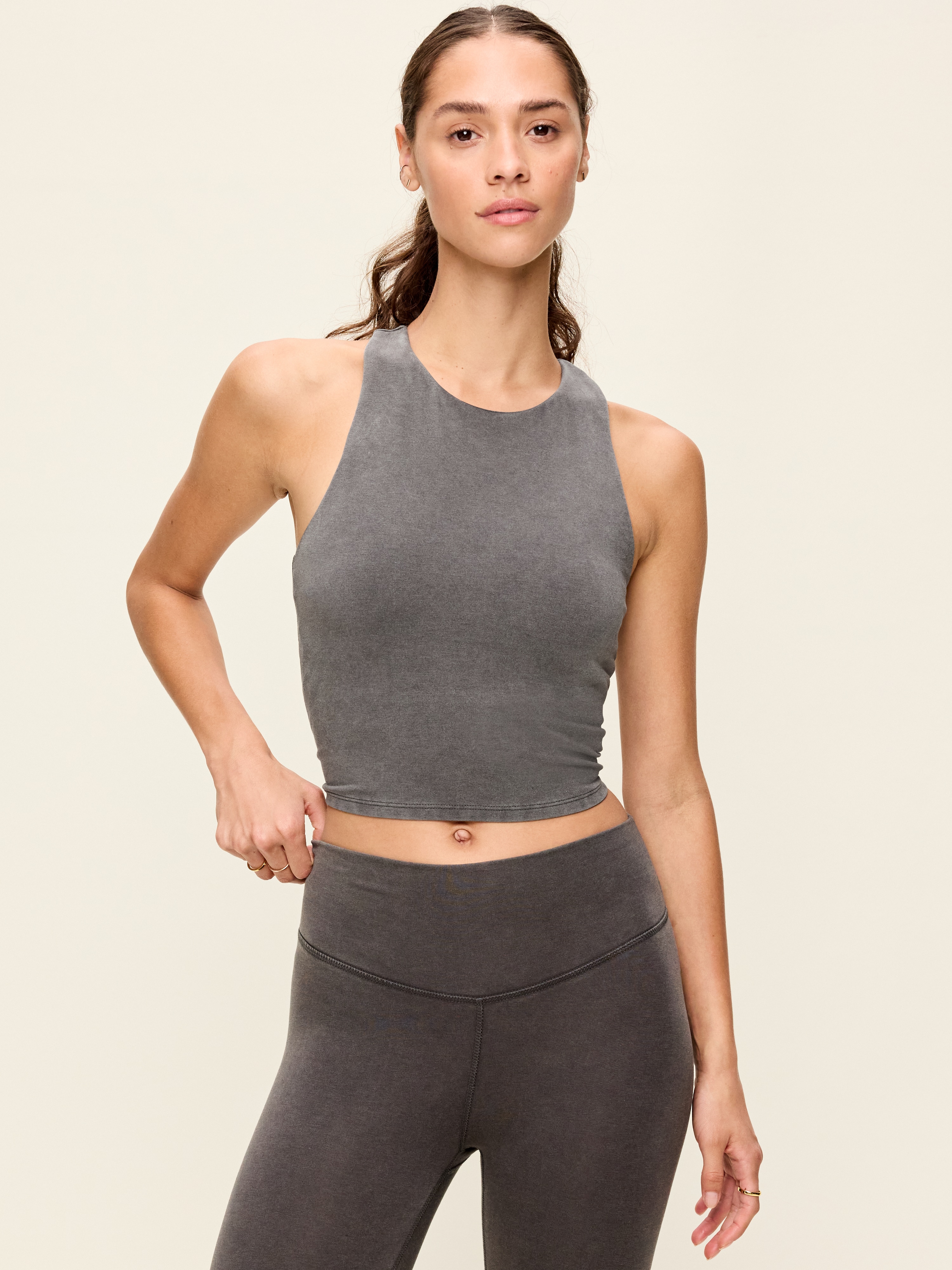 Light Support PowerChill High-Neck Racerback Sports Bra - Panther - 1