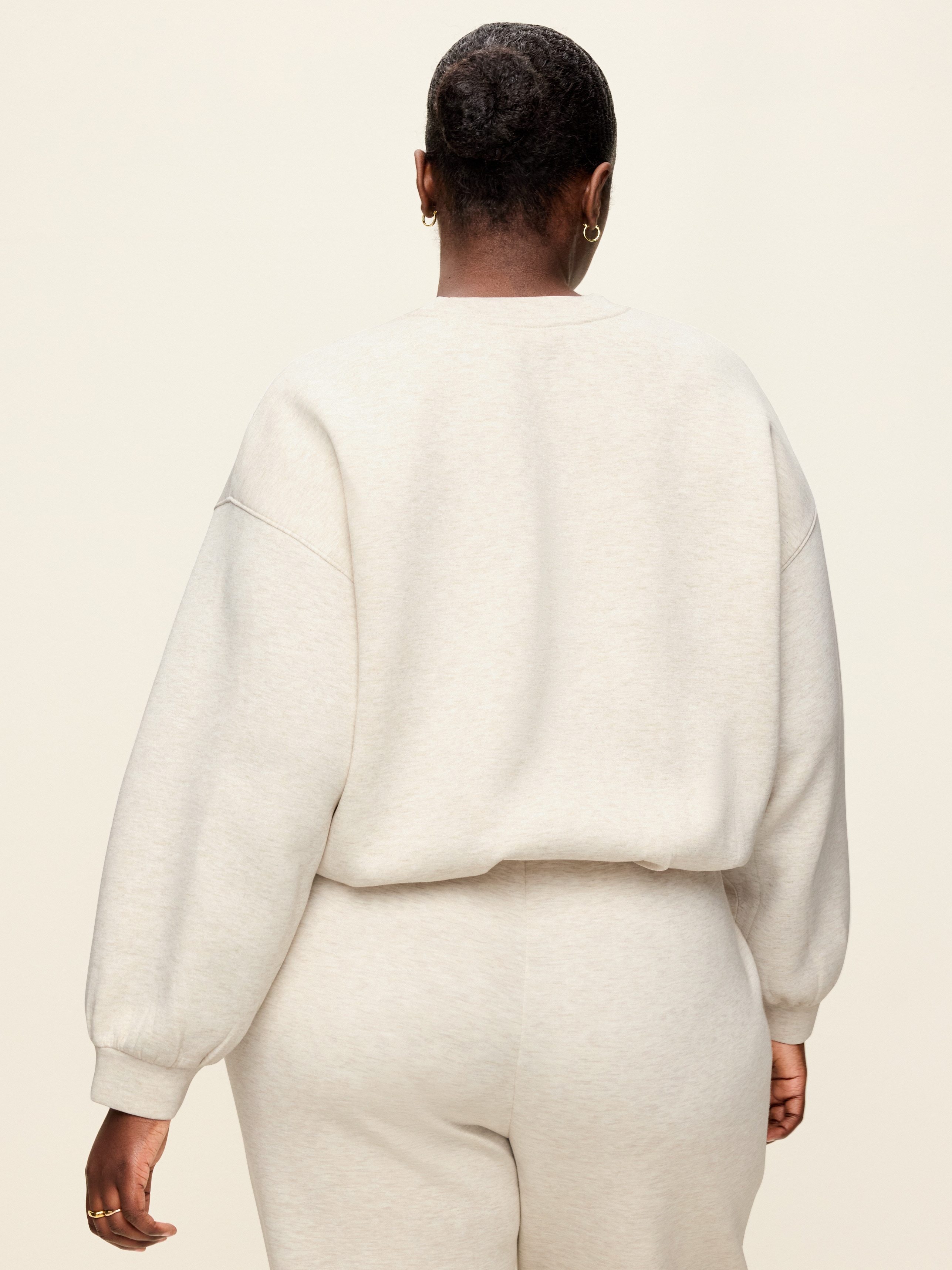 Bounce Fleece Bubble-Hem Sweatshirt - Oatmeal Heather - 8