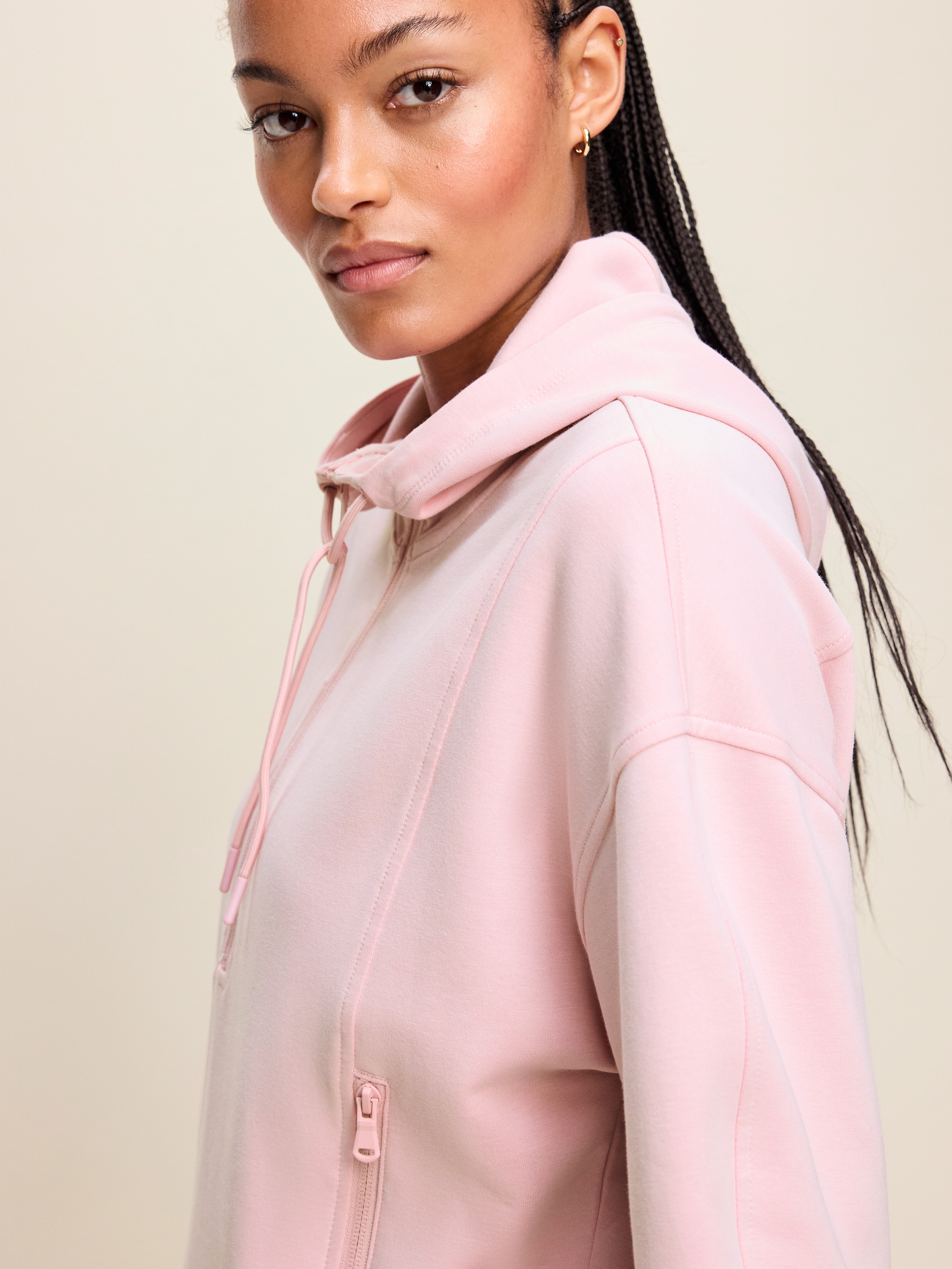 Dynamic Fleece Half-Zip Hoodie Sweatshirt - Fairytale Rose - 4