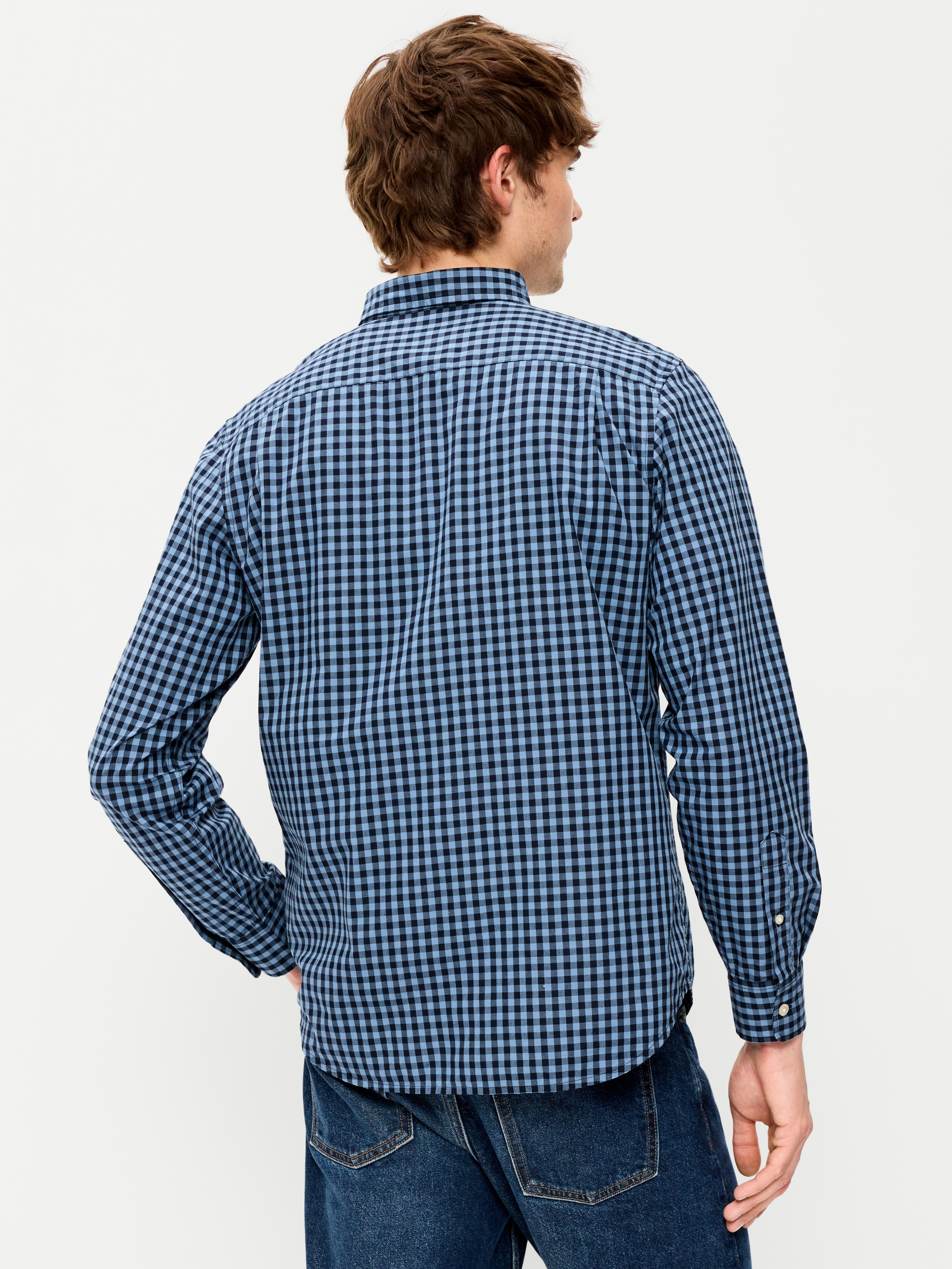 Classic Fit Everyday Oxford Shirt - Navy Blue Check - 2