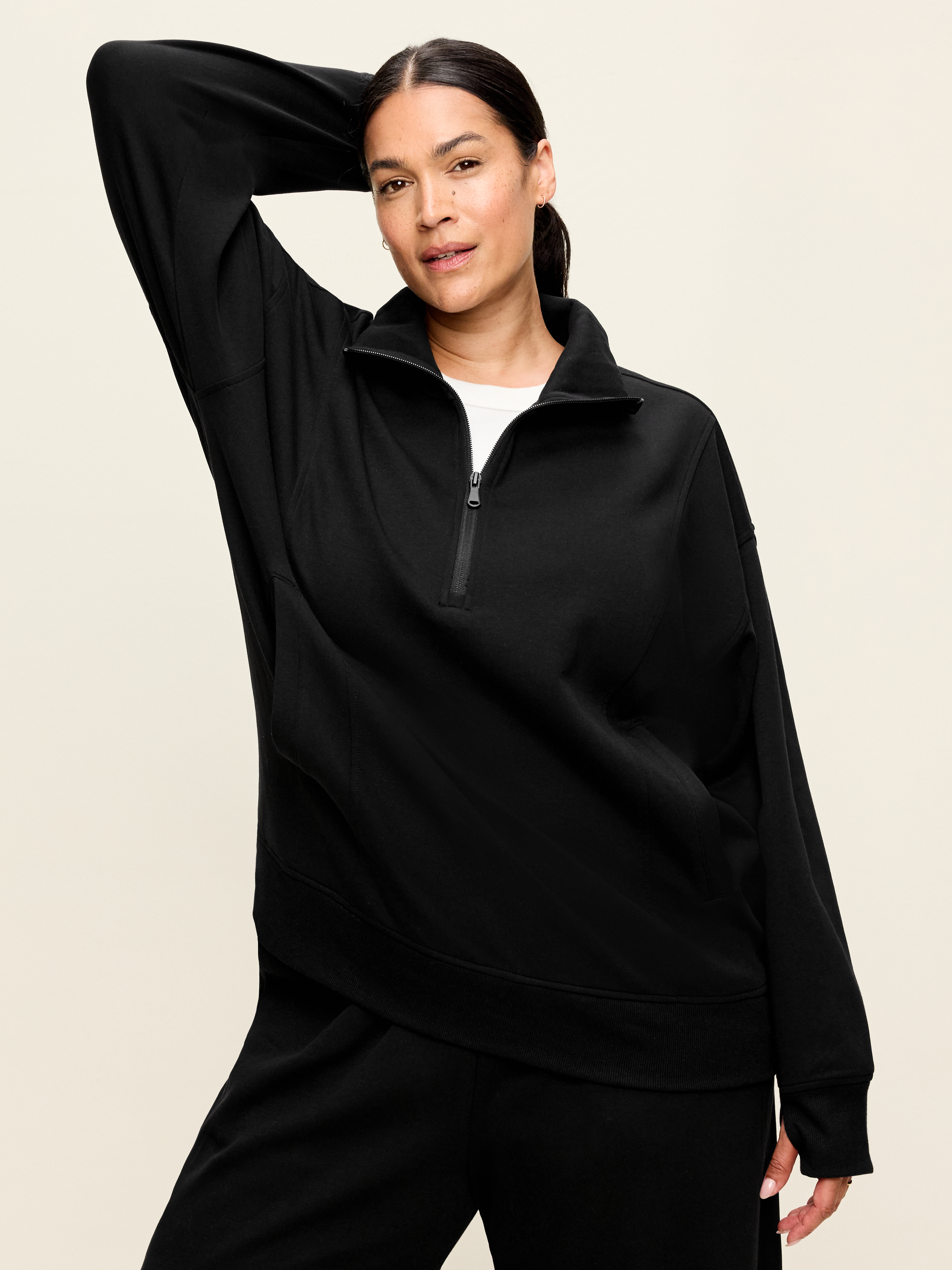 Dynamic Fleece Half-Zip Tunic Sweatshirt - Black Jack - 7