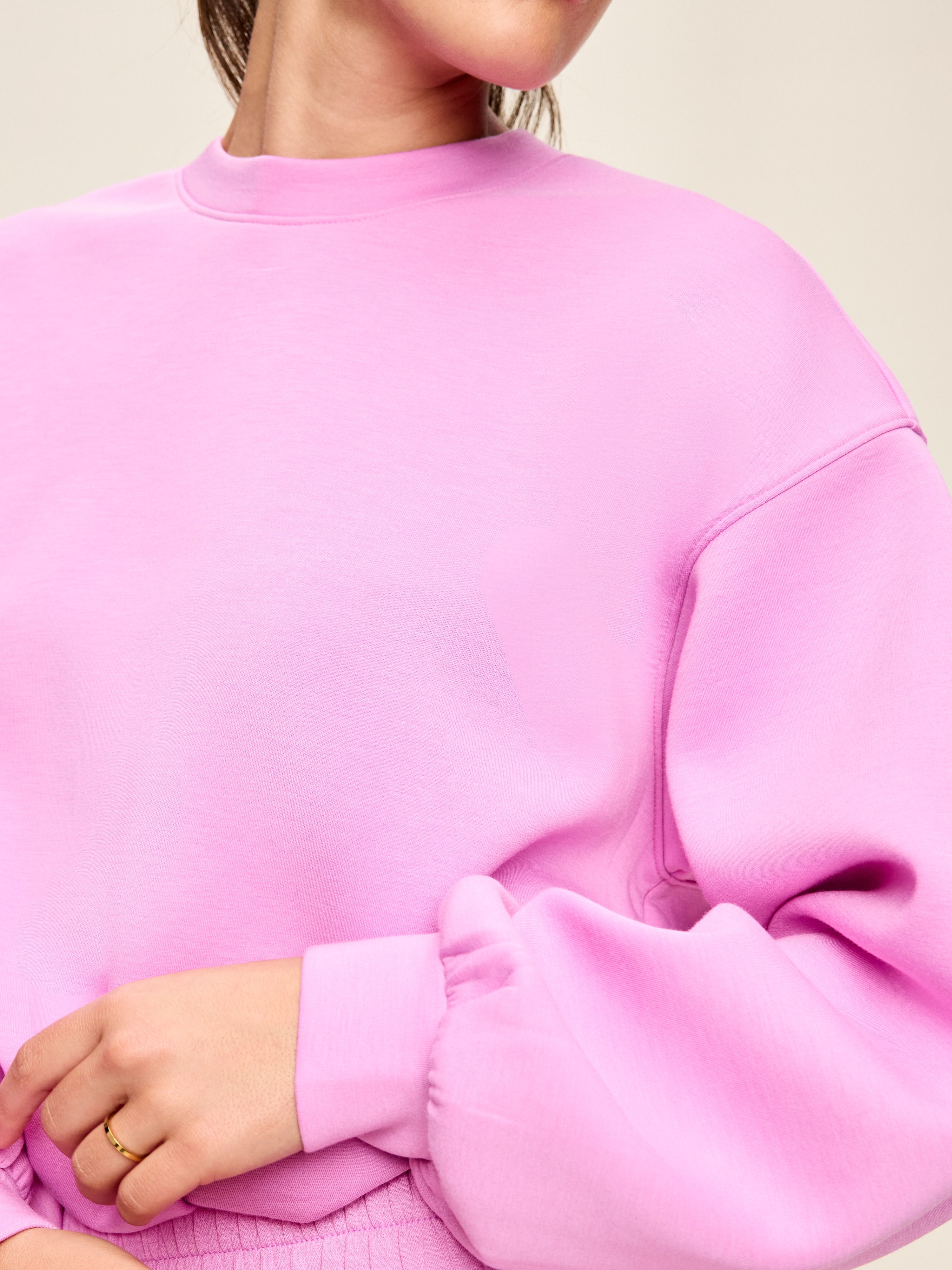 Bounce Fleece Bubble-Hem Sweatshirt - Orchid - 4