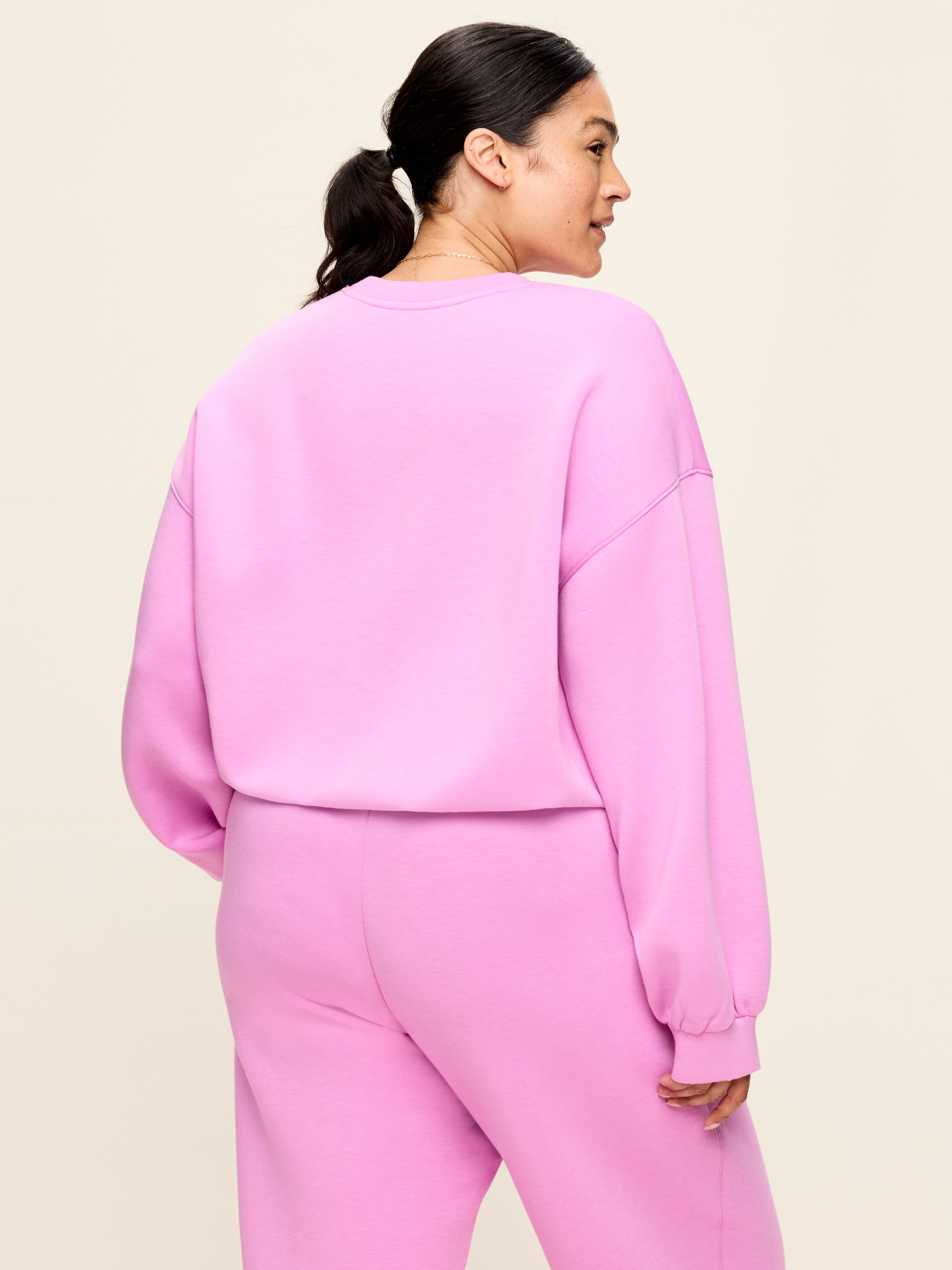 Bounce Fleece Bubble-Hem Sweatshirt - Orchid - 9