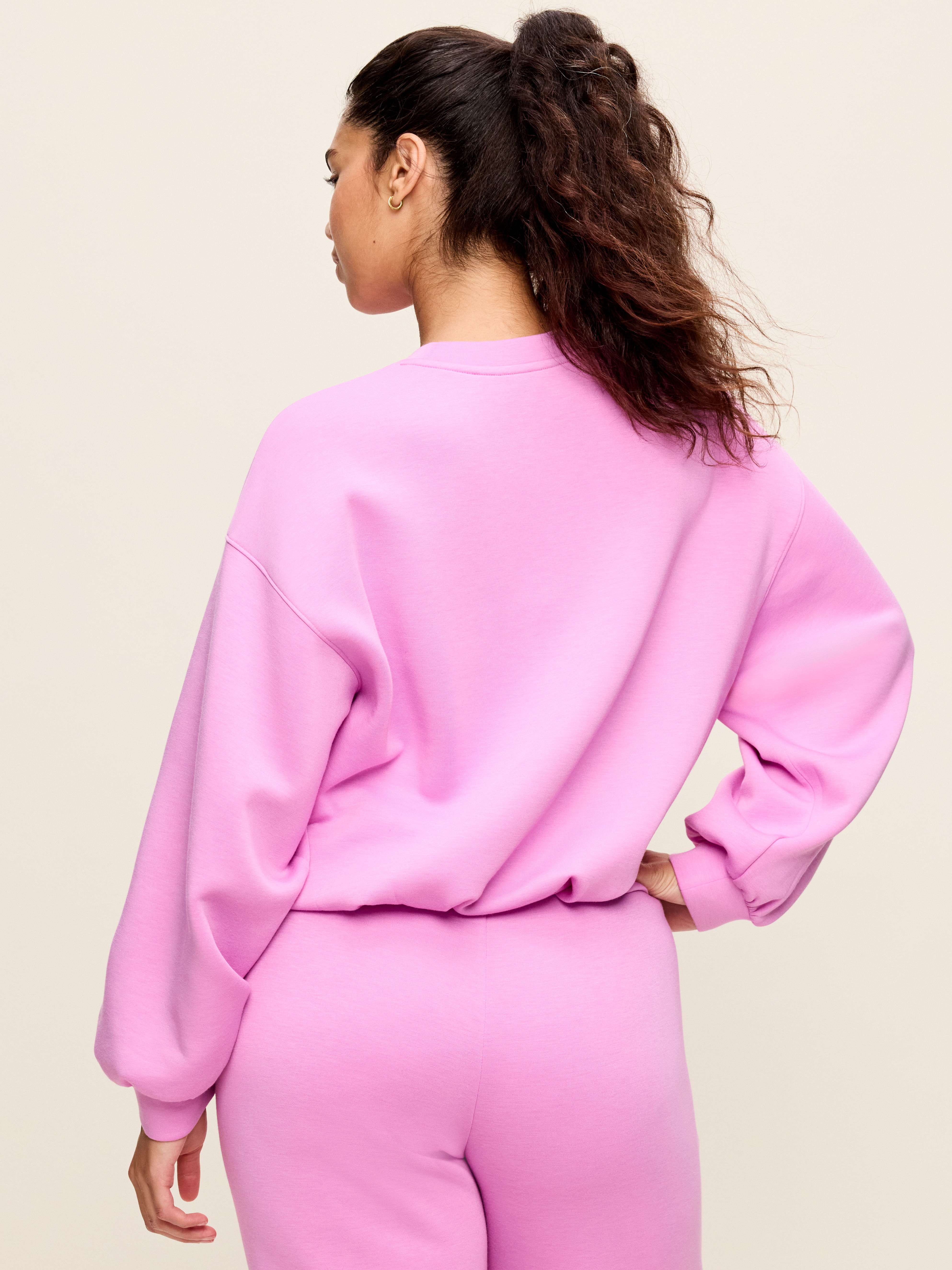 Bounce Fleece Bubble-Hem Sweatshirt - Orchid - 7