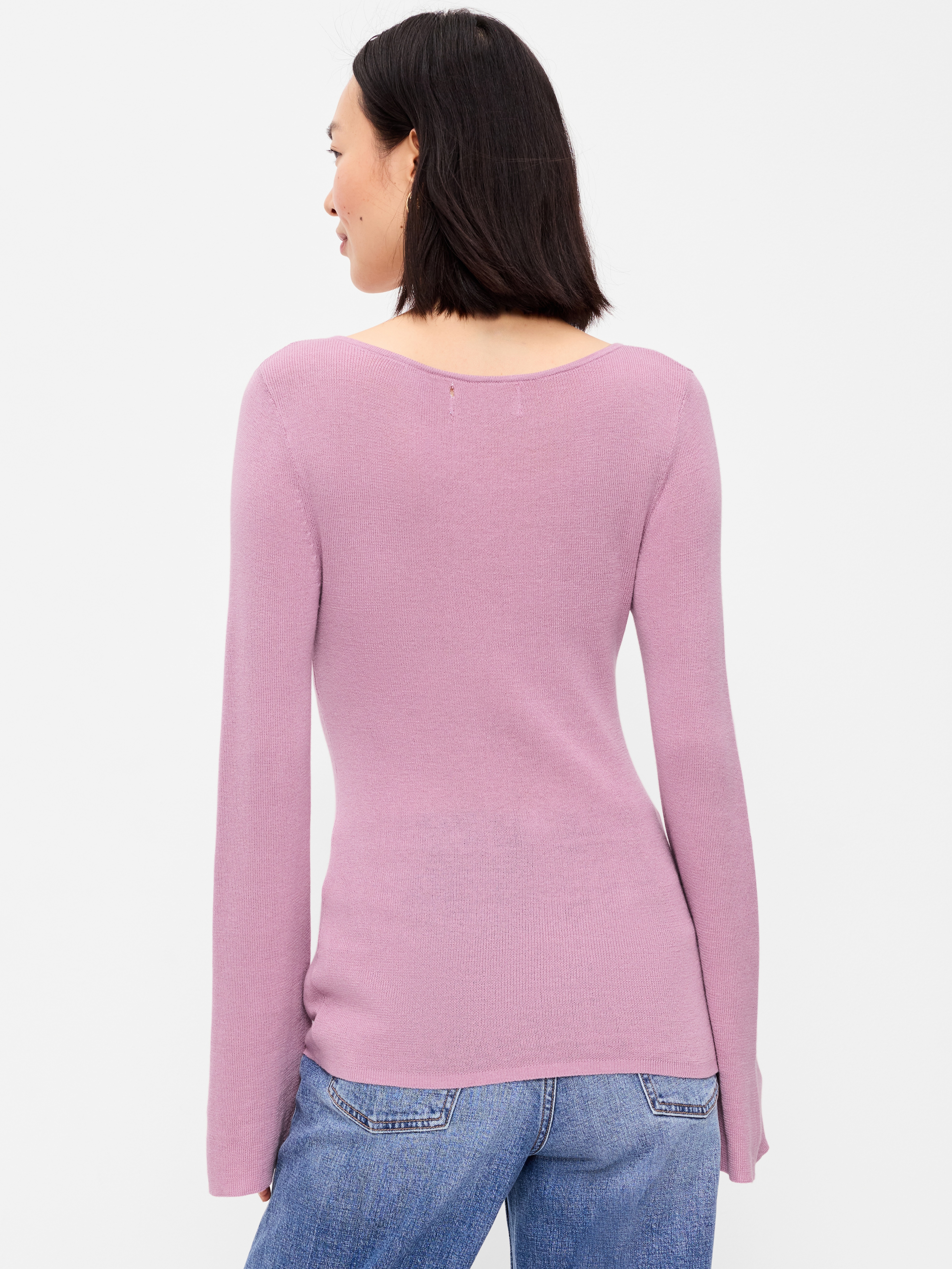 Bell-Sleeve Keyhole Top - Rose Dawn - 2