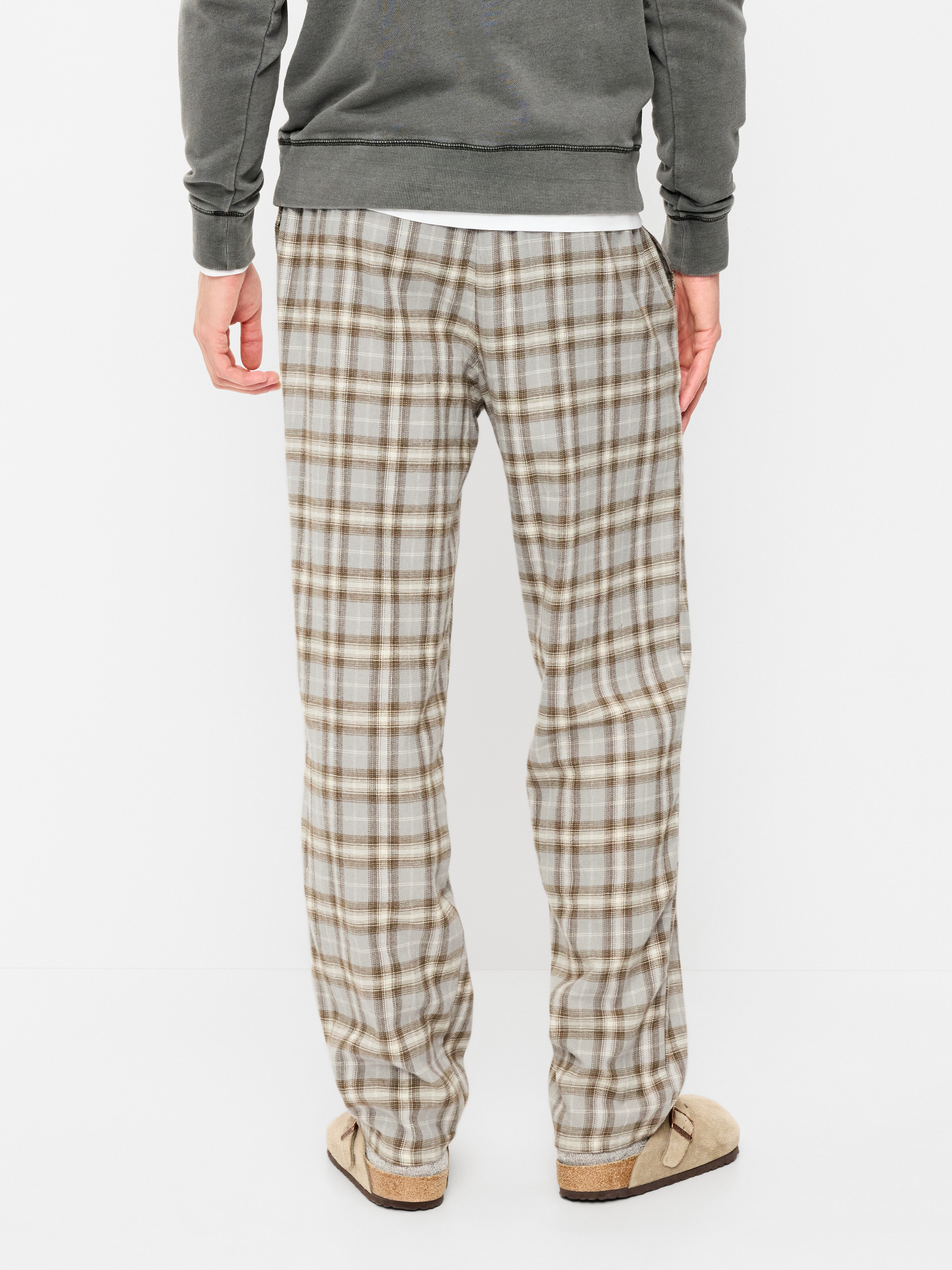 Flannel Pajama Pants - Gray Plaid - 2