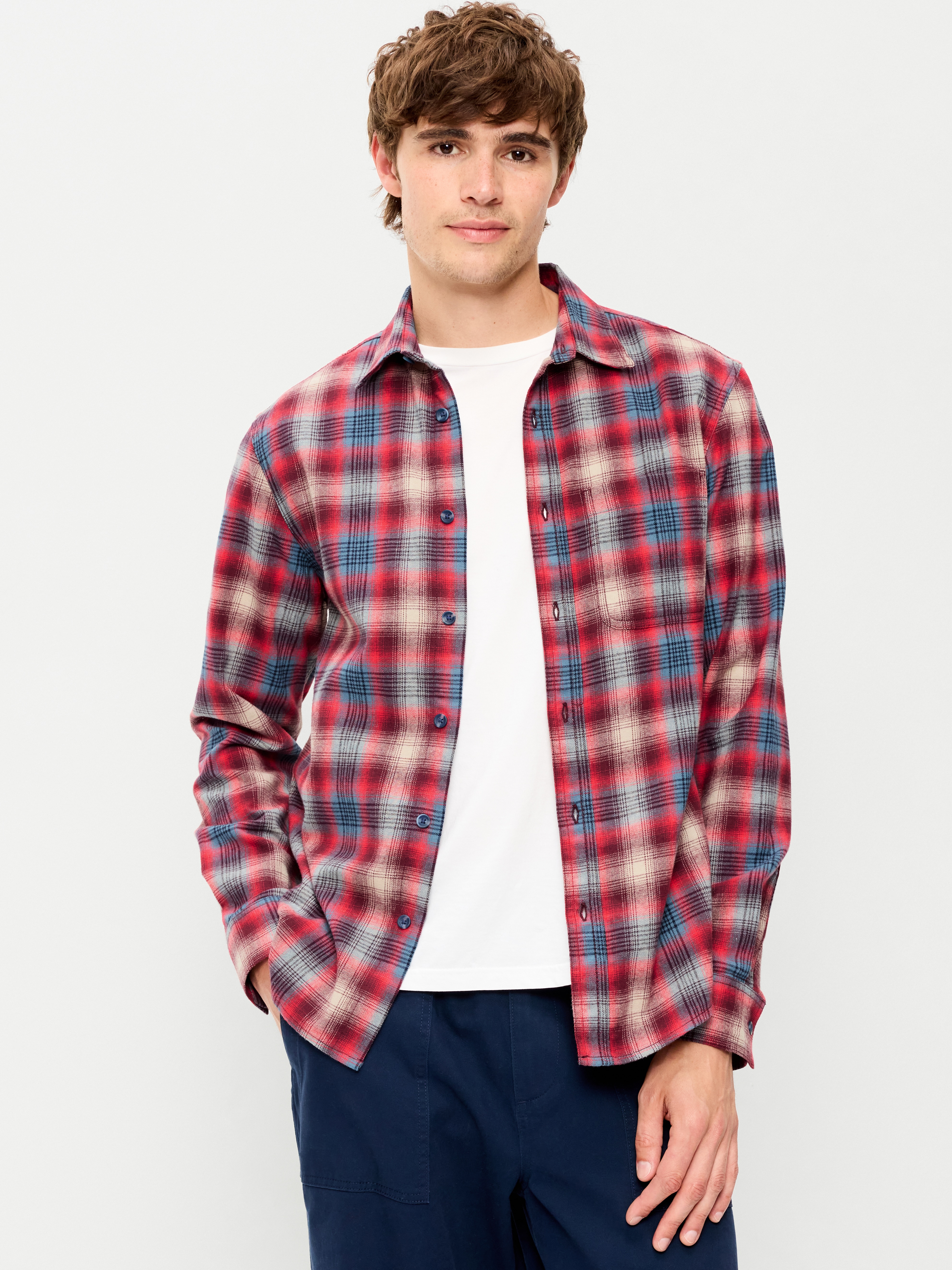 Relaxed Long-Sleeve Flannel Pocket Shirt - Tomales Bay - 1