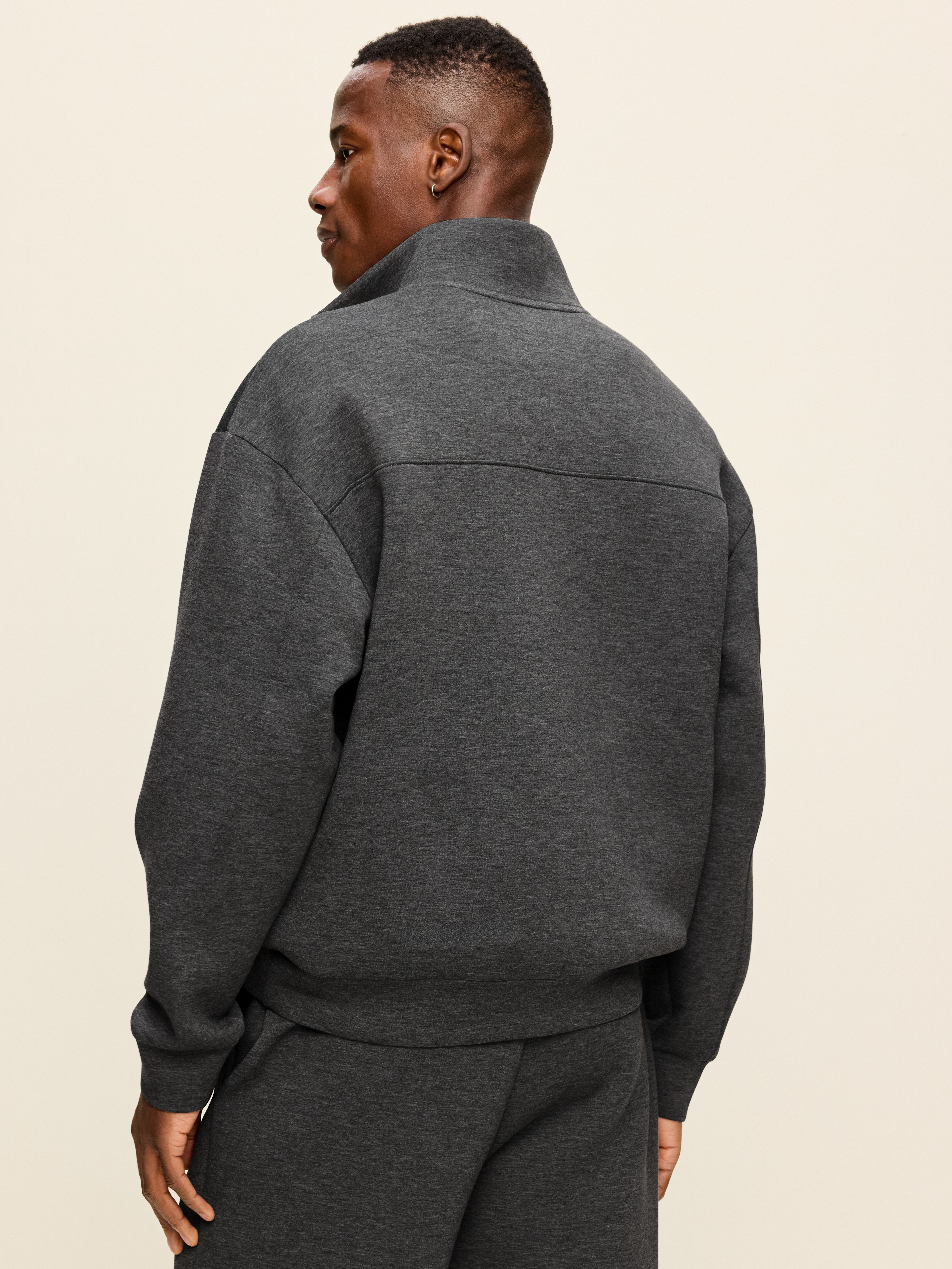 Bounce Fleece Oversized Half-Zip Pullover Sweatshirt - Dark Heather Gray - 2