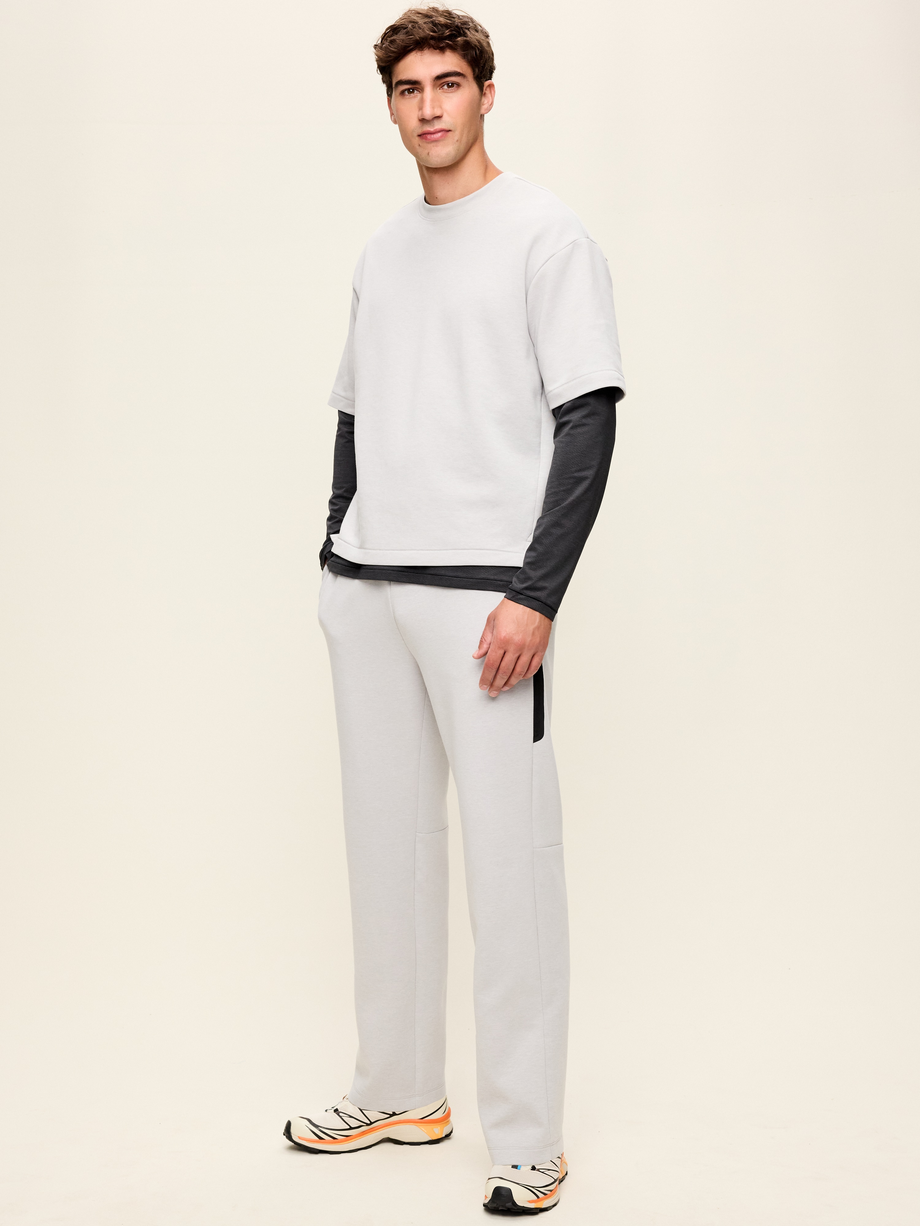 Dynamic Fleece Straight-Leg Pants - Light Gray - 2