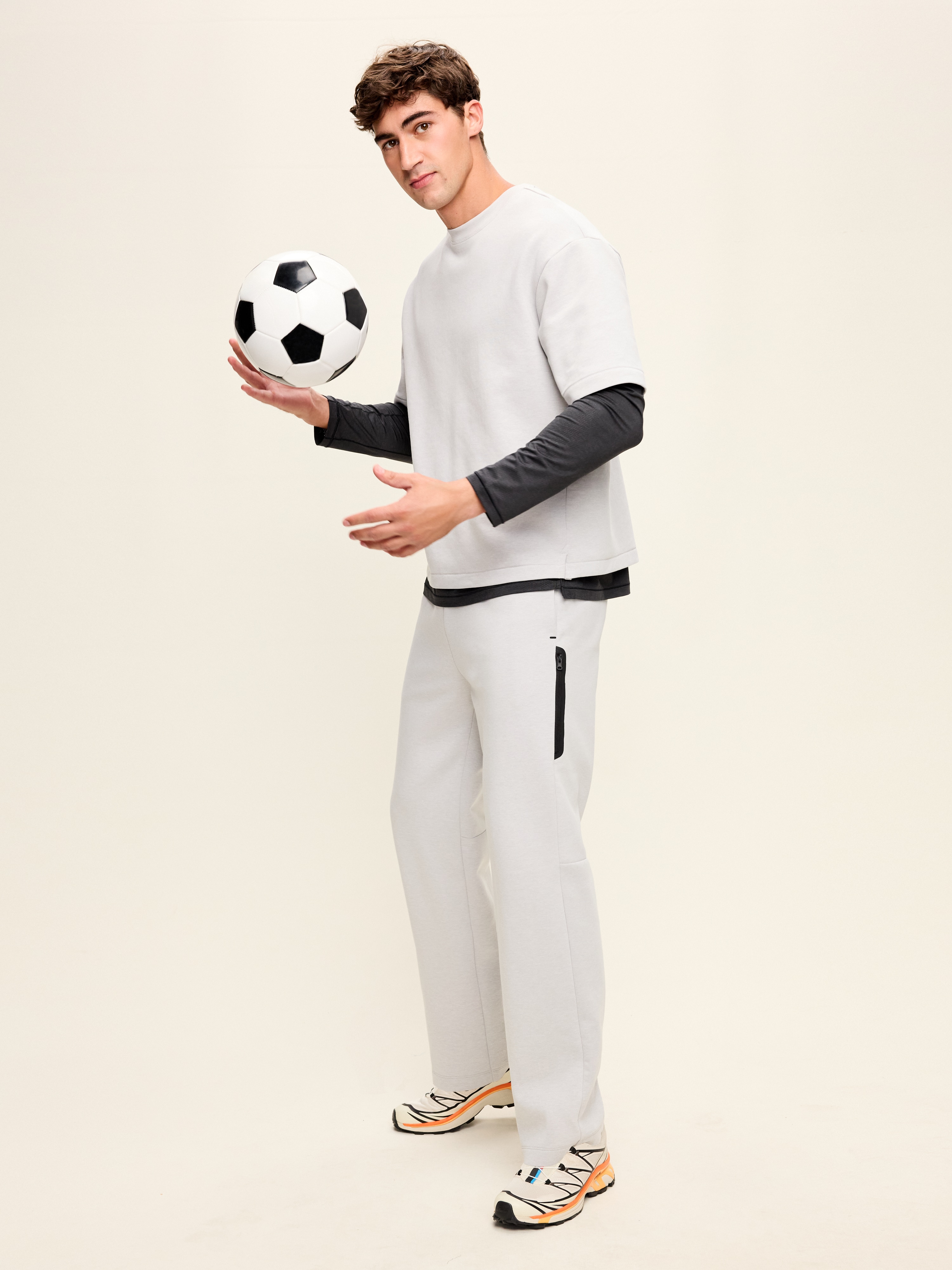 Dynamic Fleece Straight-Leg Pants - Light Gray - 4