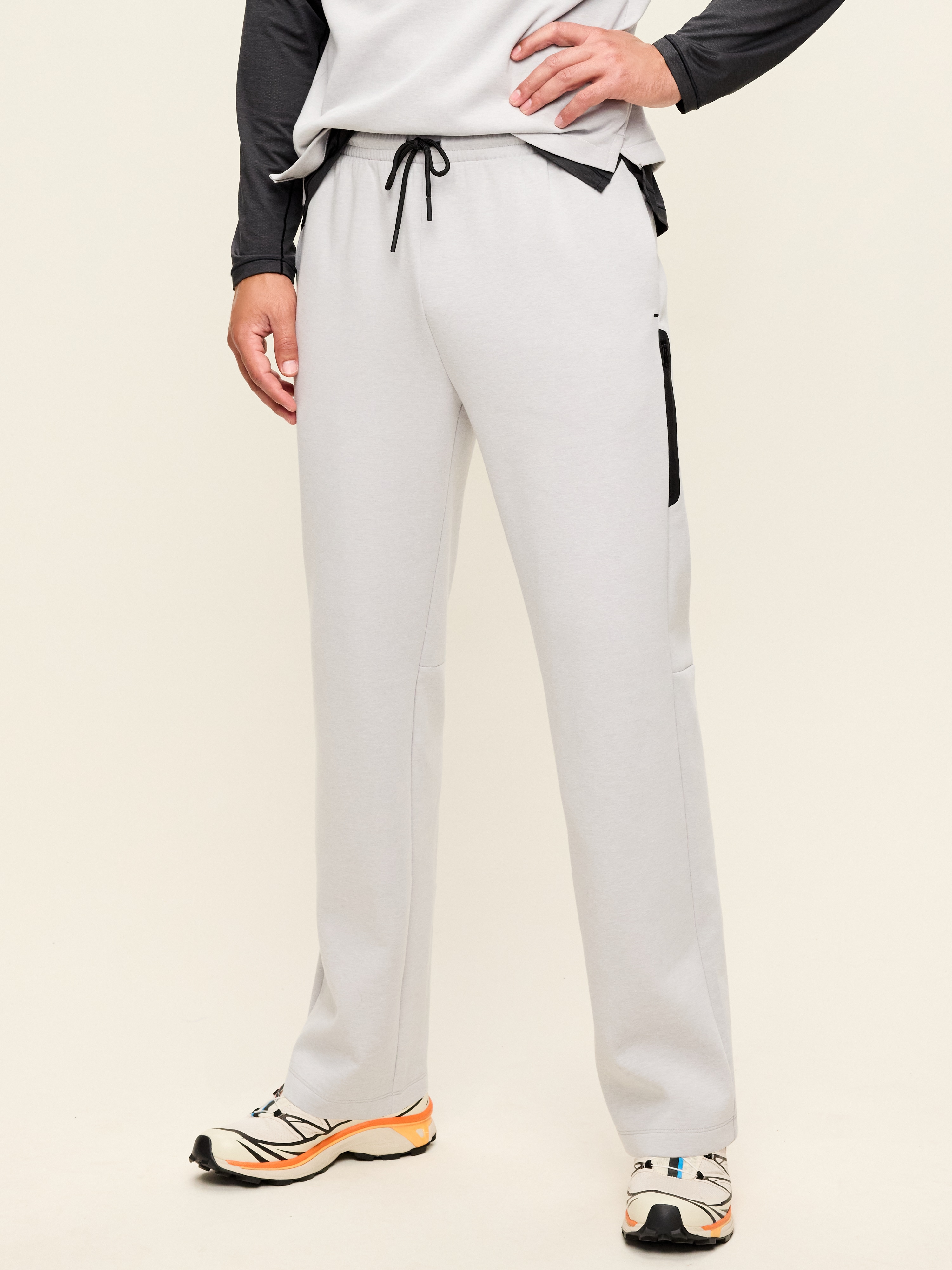 Dynamic Fleece Straight-Leg Pants - Light Gray - 1