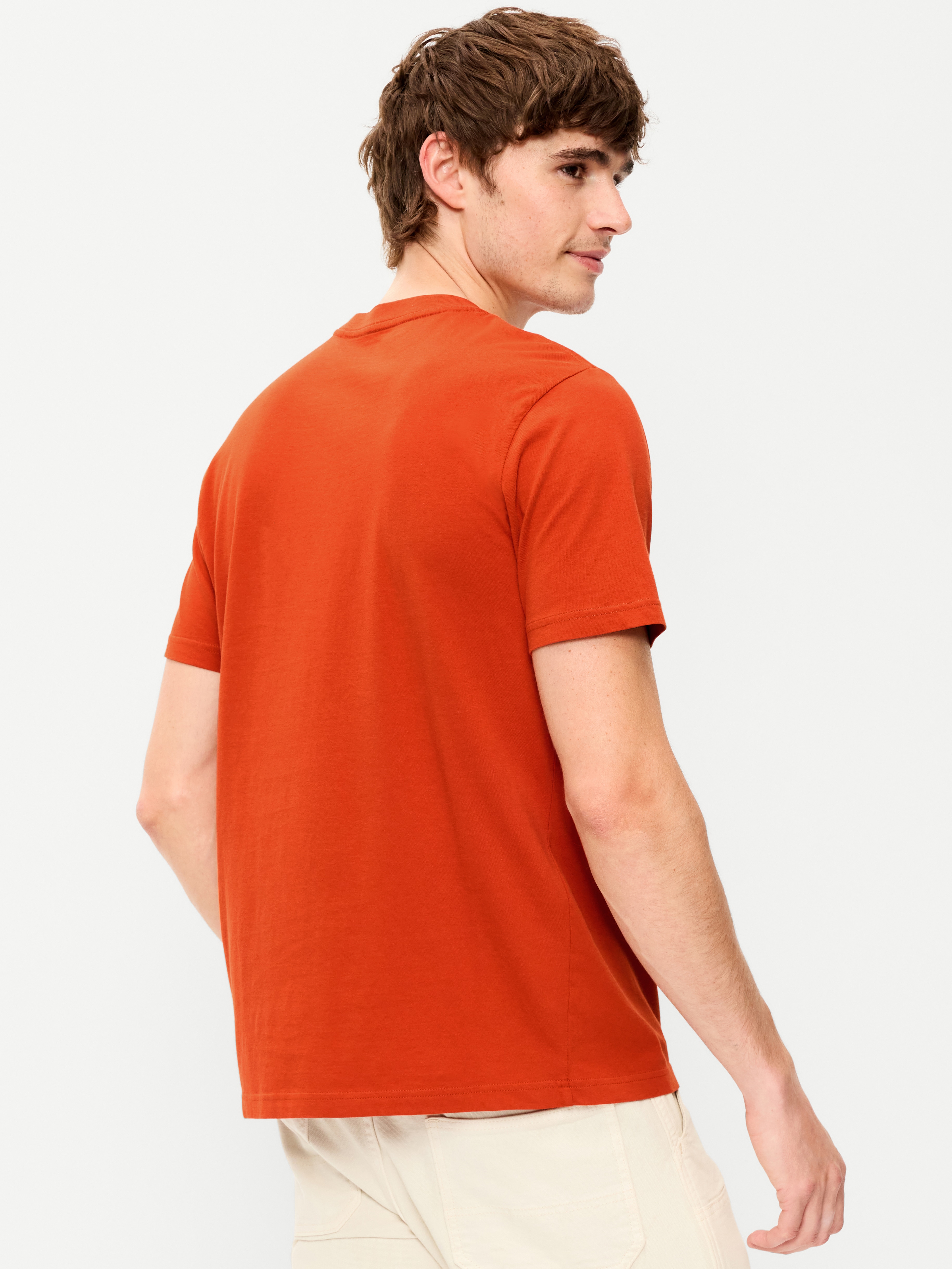 Soft-Washed Crew-Neck Short-Sleeve Tee - Tangerine - 2