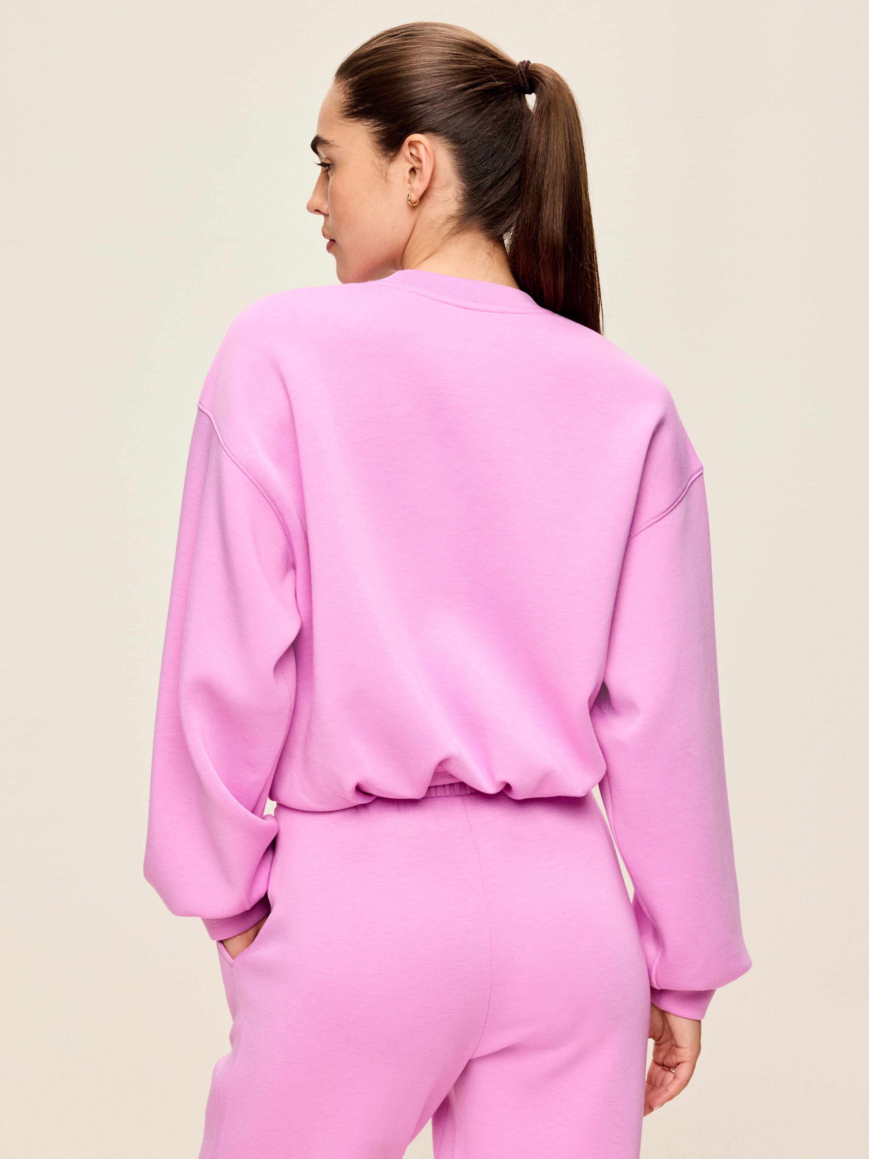 Bounce Fleece Bubble-Hem Sweatshirt - Orchid - 2