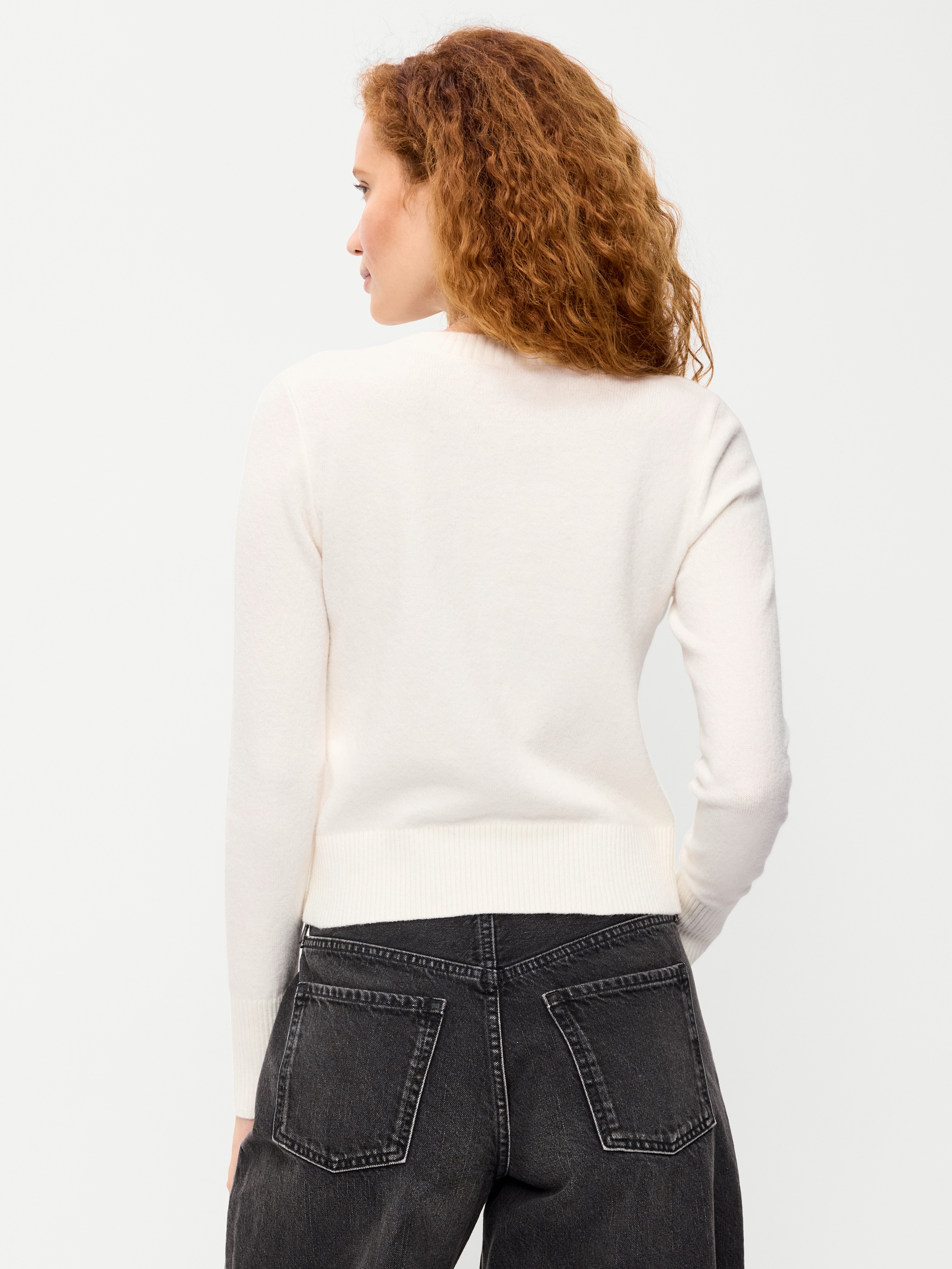 SoSoft Cropped Crew-Neck Cardigan - Sea Salt - 2