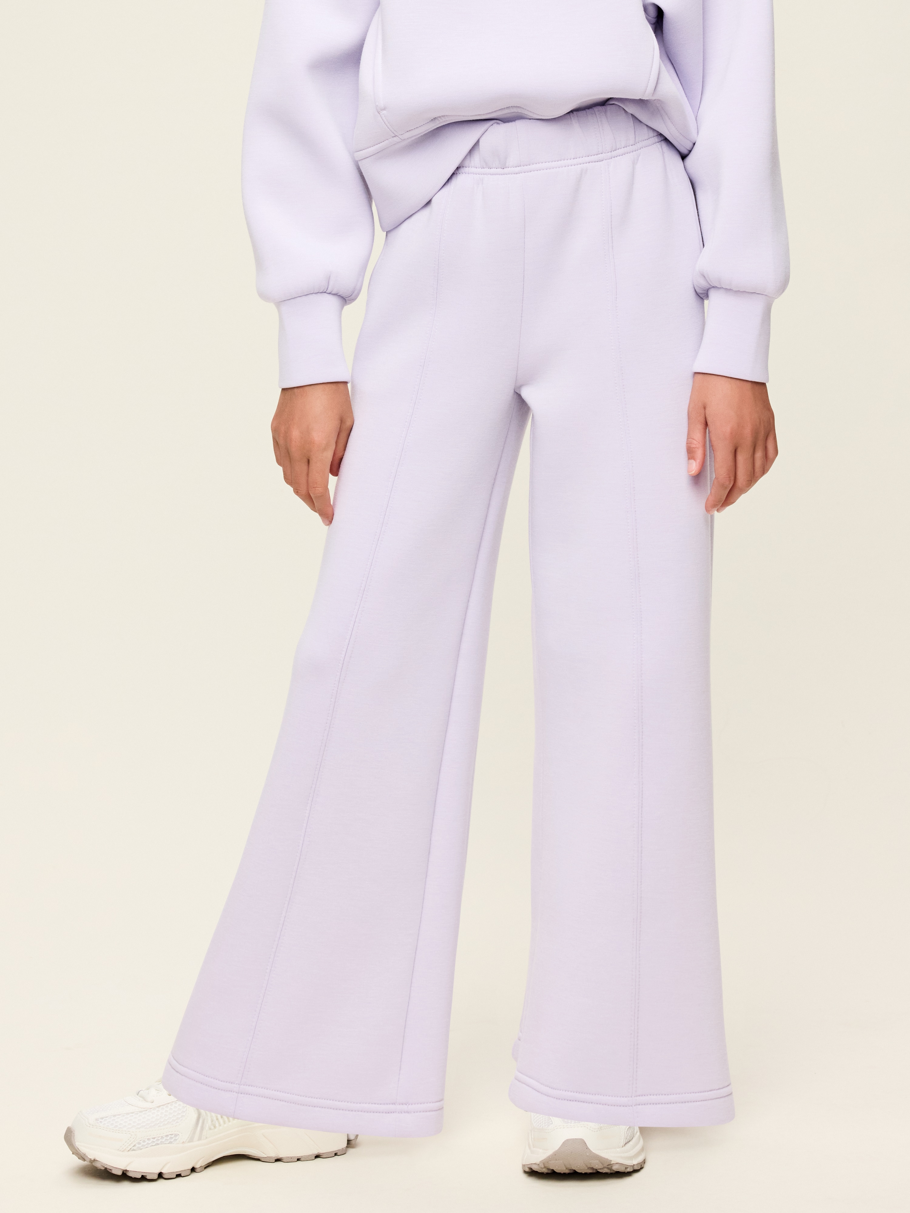 High-Waisted Bounce Fleece Wide-Leg Sweatpants for Girls - Dusky Lavender - 1