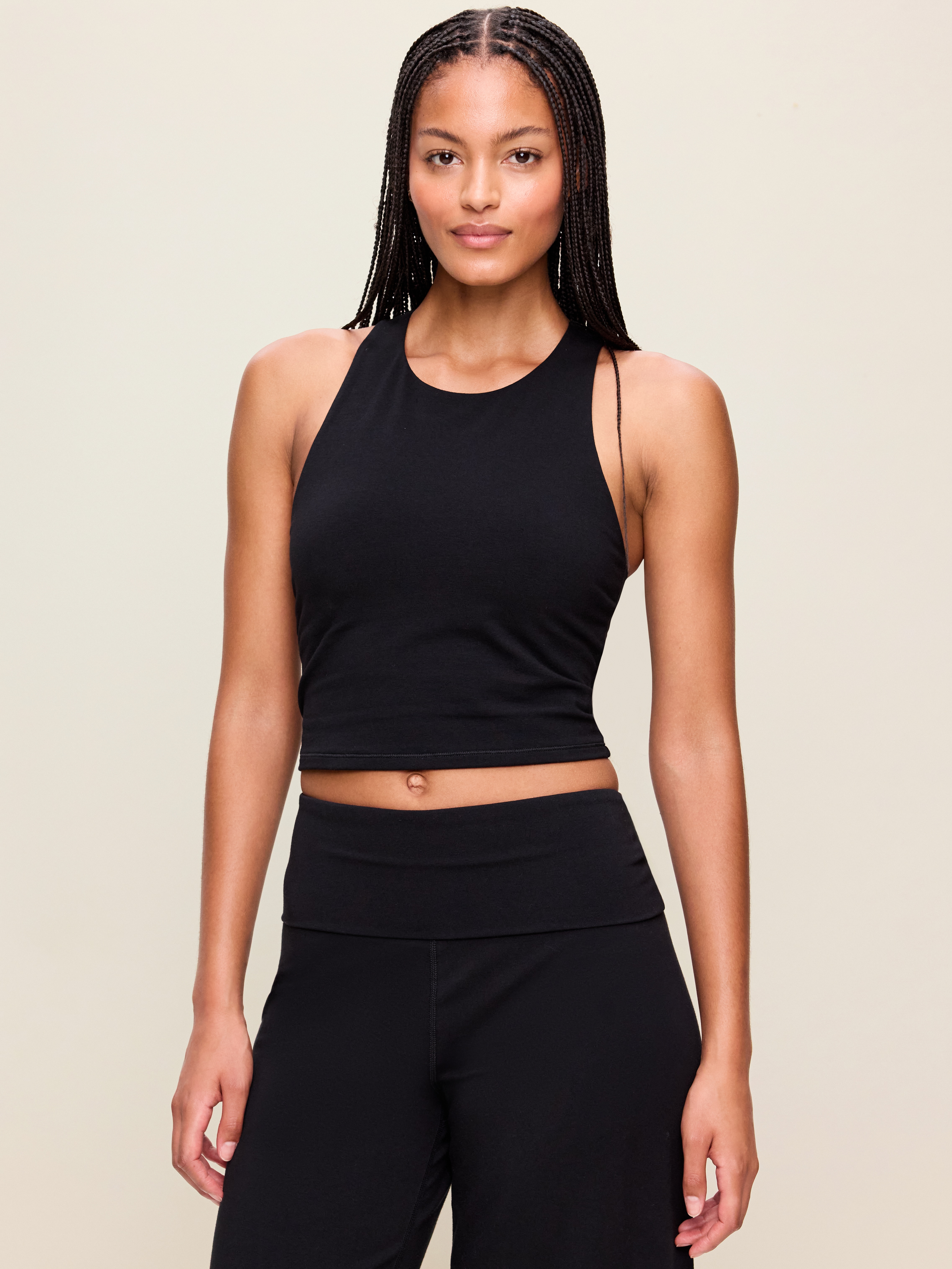 Light Support PowerChill High-Neck Racerback Sports Bra - Black Jack - 1
